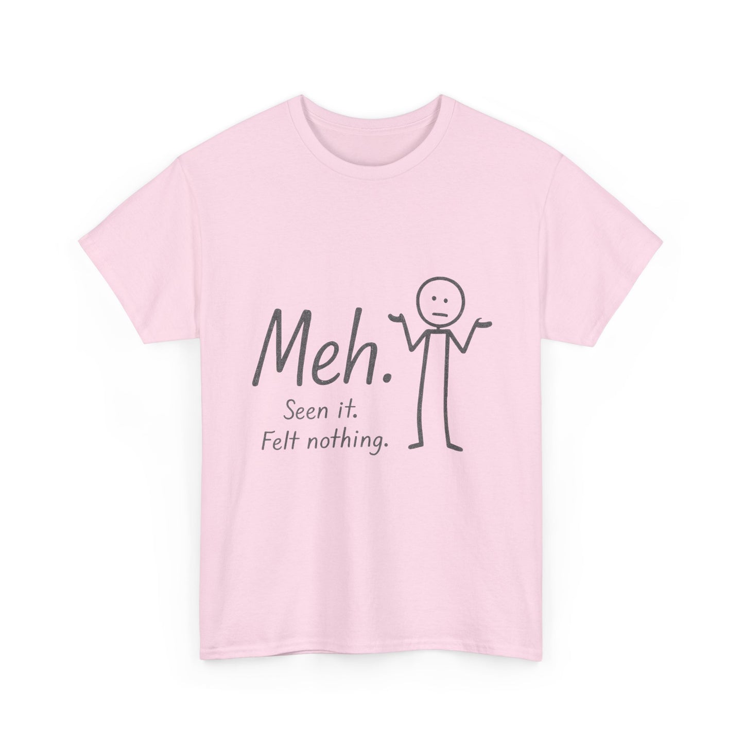 Funny Women's Heavy Cotton Tee, 'Meh' Graphic Shirt, Perfect Gift for Sarcastic Friends, Casual Wear, Birthdays, Everyday Humor, Comfy Tee