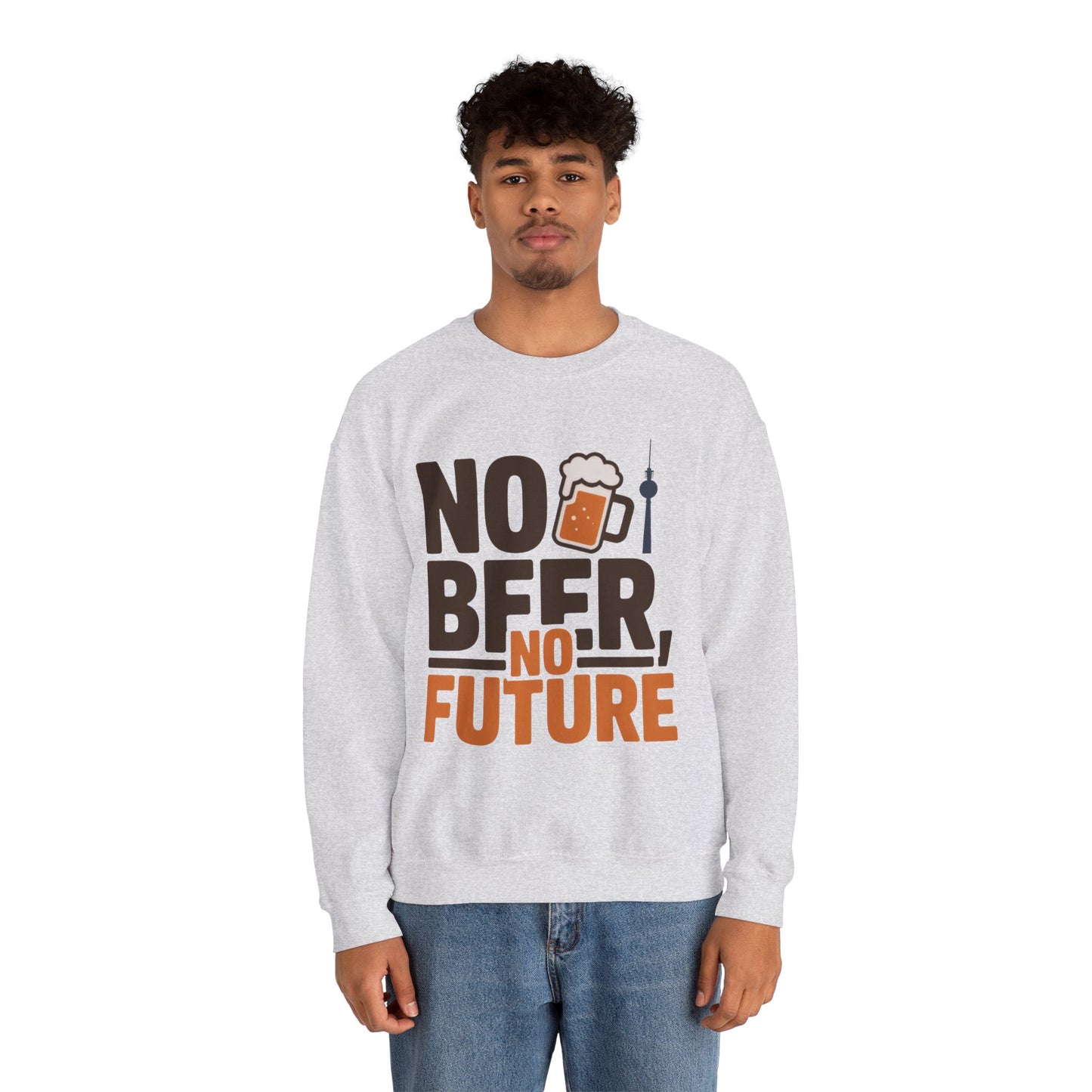 Mens Heavy Blend™ Crewneck Sweatshirt, No Beer No Future Funny Beer Mens Sweatshirt