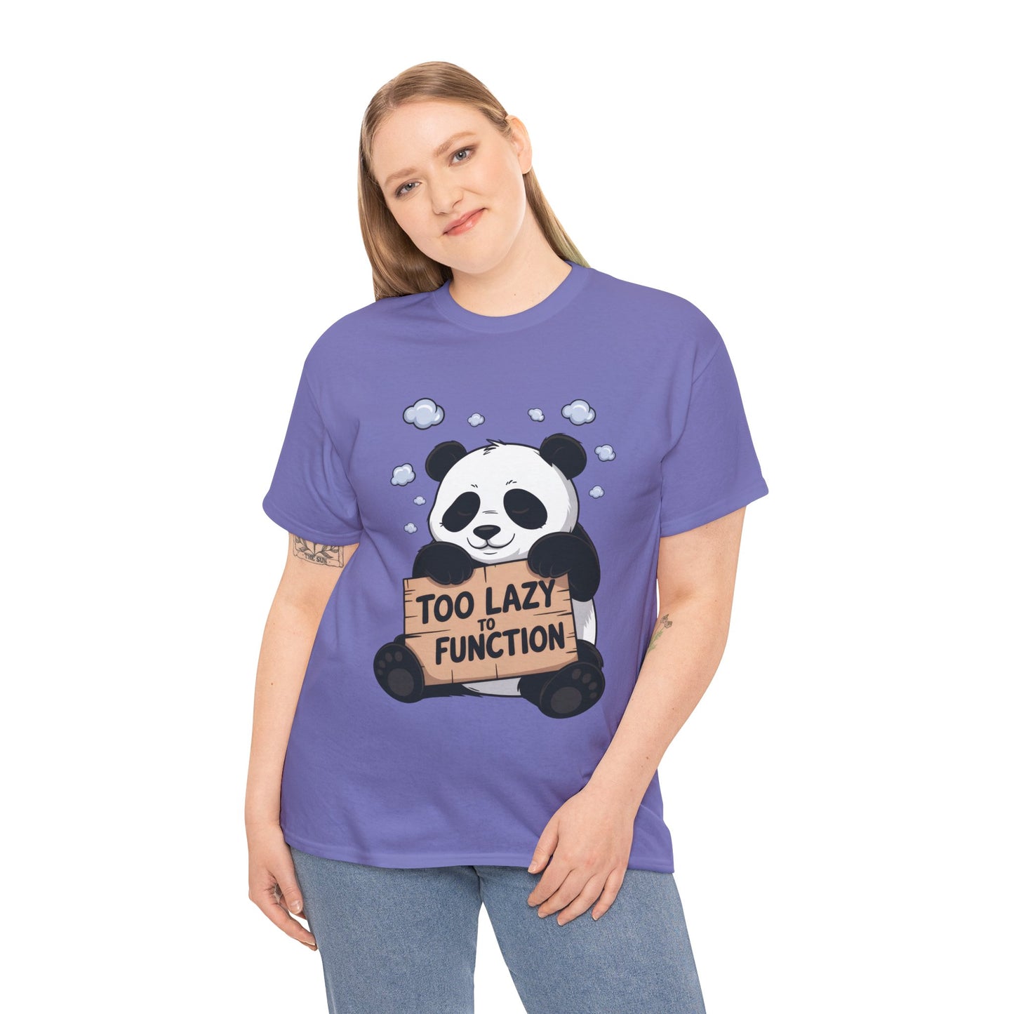 Too Lazy to Function Panda Tee, Unisex Cotton T-Shirt, Funny Shirt, Casual Wear, Gift for Sloth Lovers, Relaxed Vibe