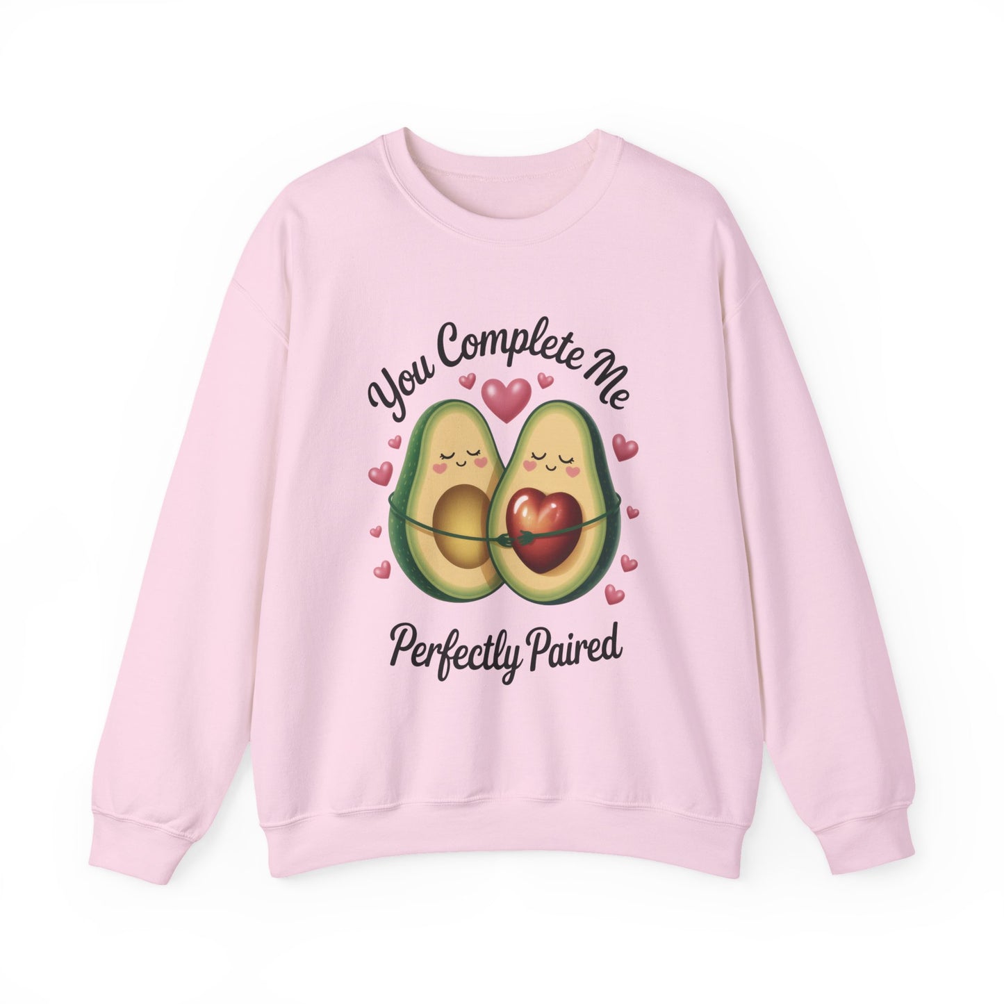 Cute Avocado Love Crewneck Sweatshirt, Sweatshirt for Couples, Perfect Gift for Valentines Day, Cozy Apparel, Avocado Lover Gift