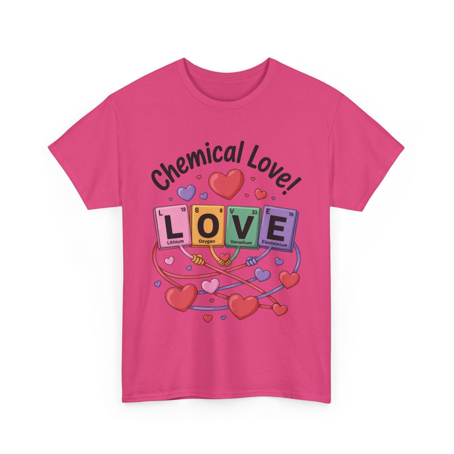 Chemical Love Unisex Heavy Cotton Tee, Cute Couple Shirt, Science Lovers Apparel, Valentines Day Top, Chemistry Lover Gift, Element Table