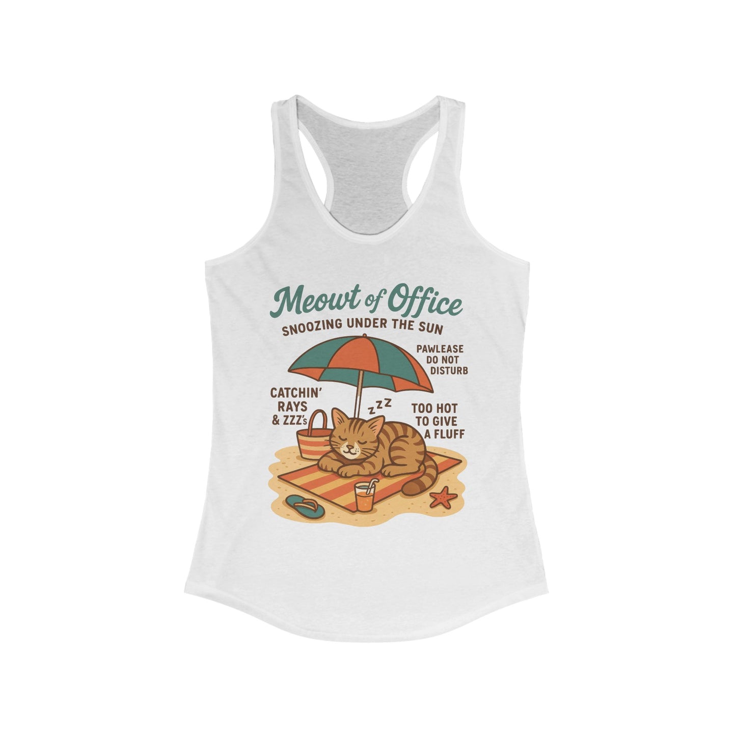 Cat Shirt, Beach Cat Womens Tank Top, Funny Summer Vacation Tee, Lazy Cat Humor Gift, Cat Lover Tank, Fun Summer Wear, Gift for Cat Moms