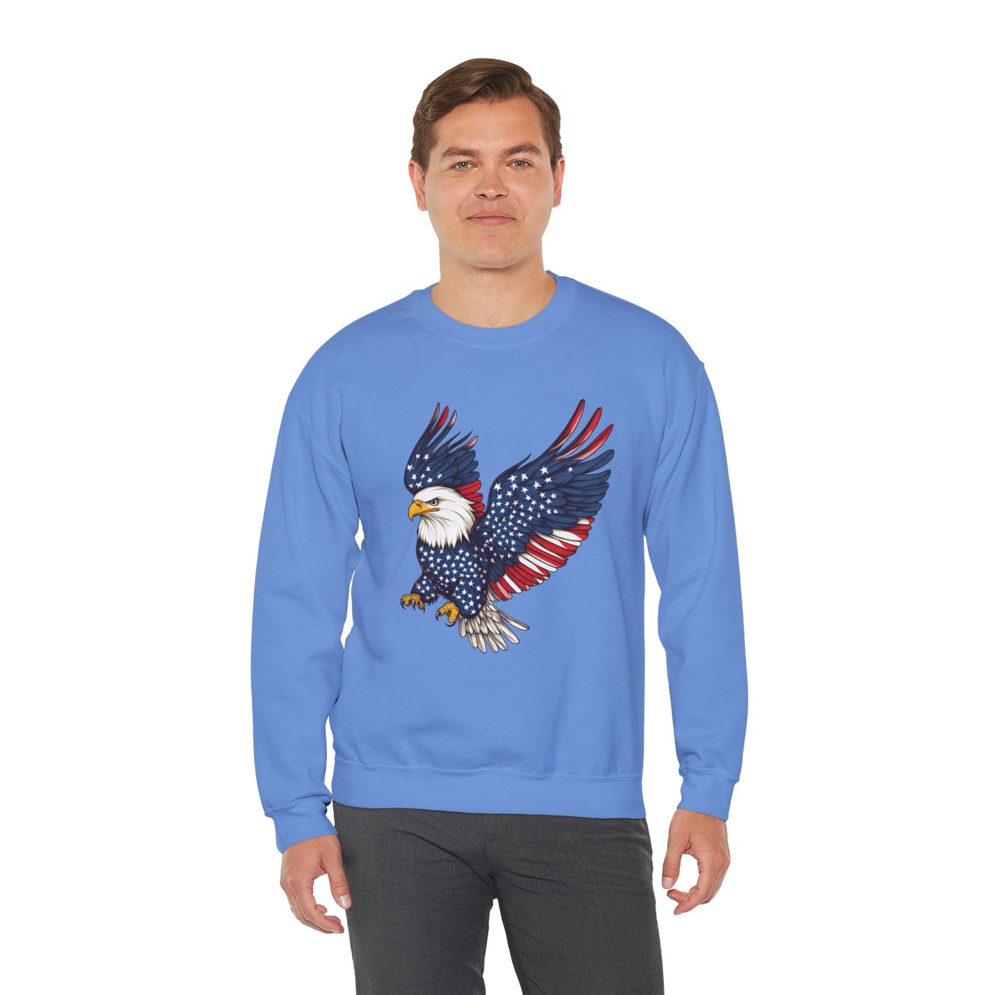 Patriotic Eagle Sweatshirt, Unisex Crewneck, USA Pride Apparel, Cozy Everyday Wear, Perfect for Independence Day, Gift for Patriots