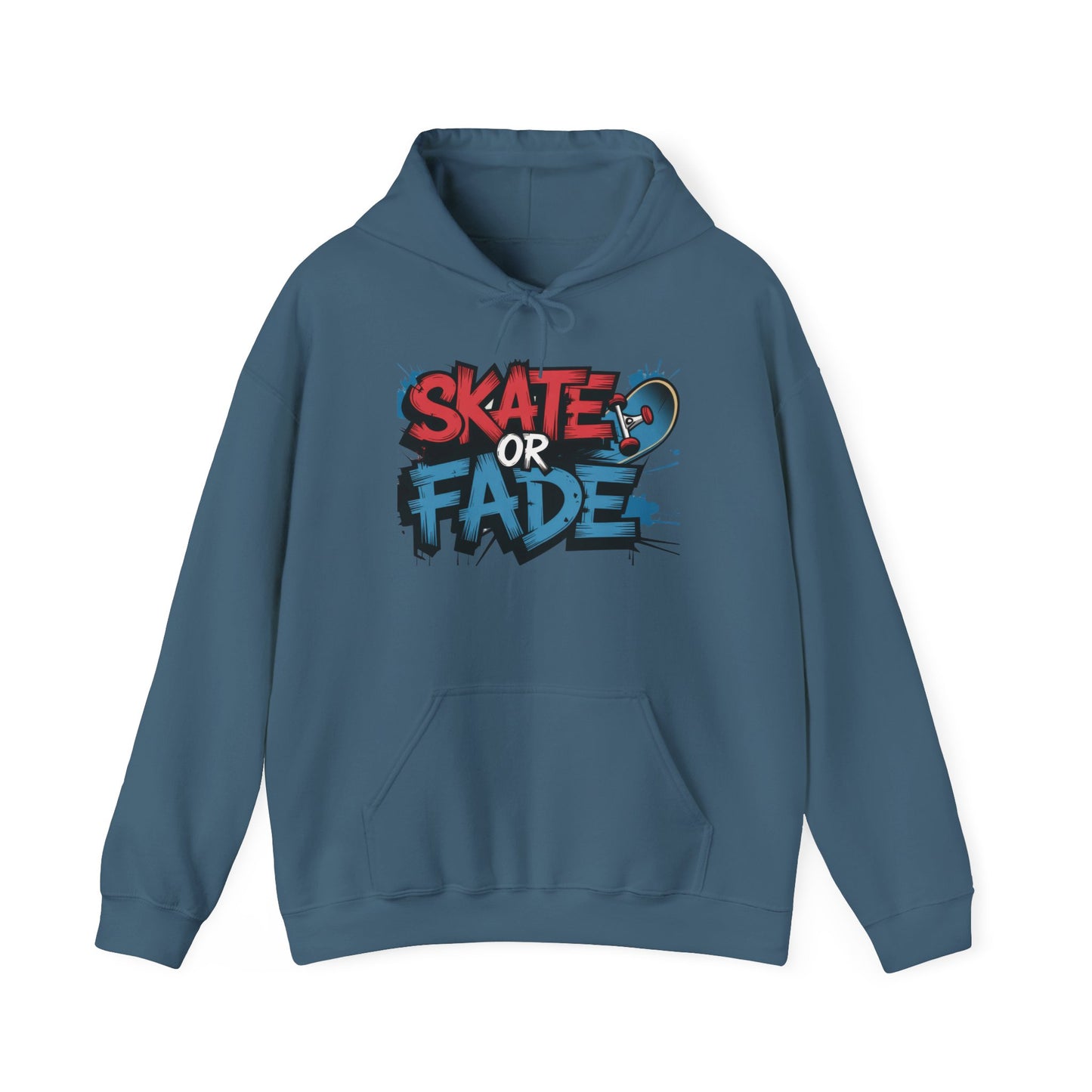 Skate Or Fade Men's Hoodie, Graffiti Skateboarding Pullover, Urban Streetwear Hoodie for Skaters