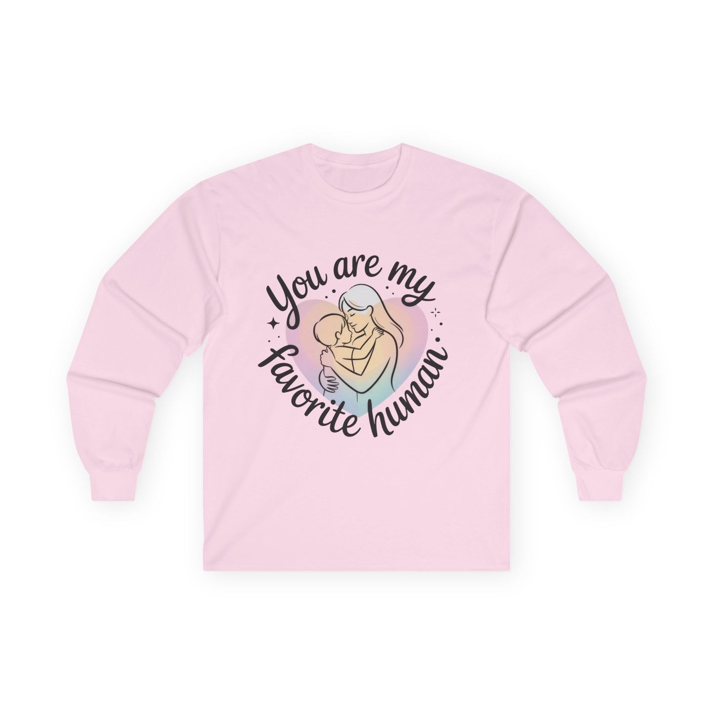 You Are My Favorite Human Mom and Baby Shirt, Unisex Ultra Cotton Long Sleeve Tee, Mother's Day Gift, Cute Heart Design