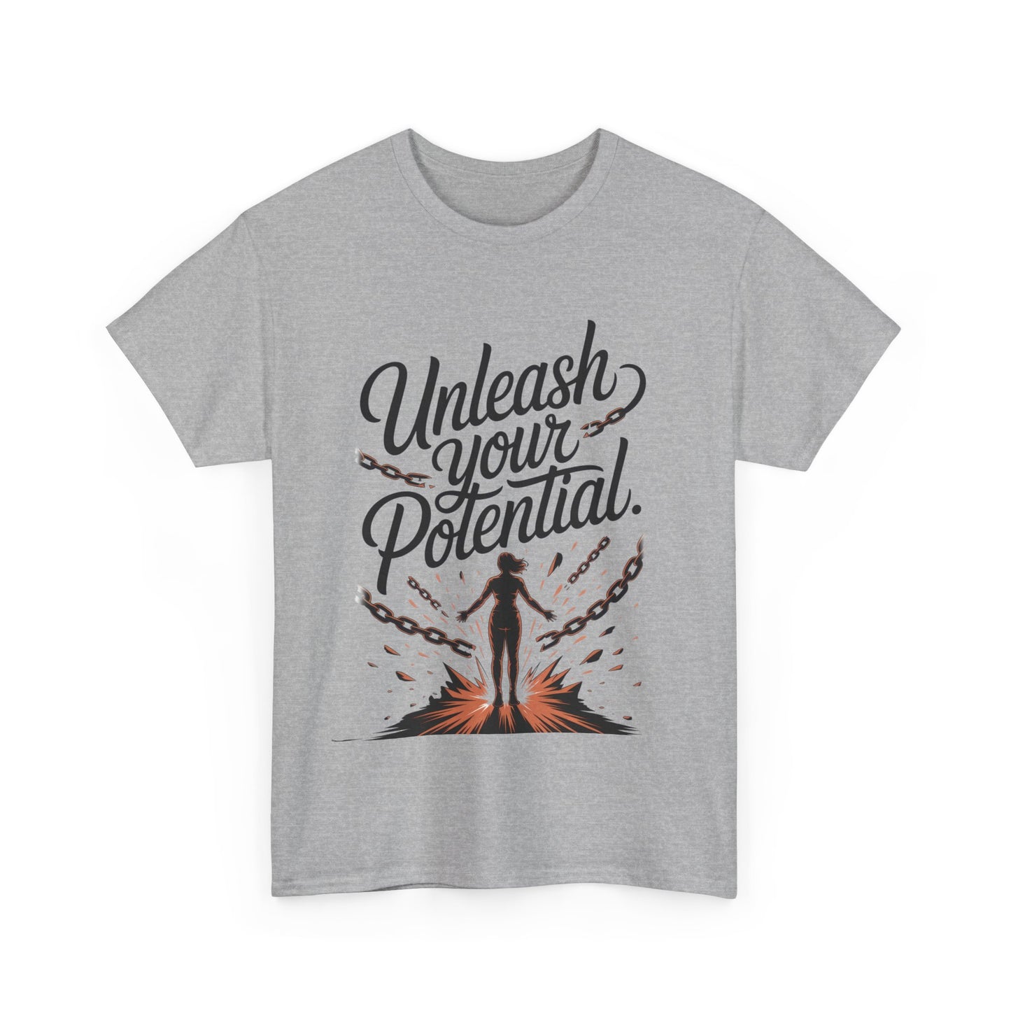 Unleash Your Potential Women's Tee, Motivational T-Shirt, Inspirational Cotton Tee, Gift for Gym Lovers, Positive Energy Top