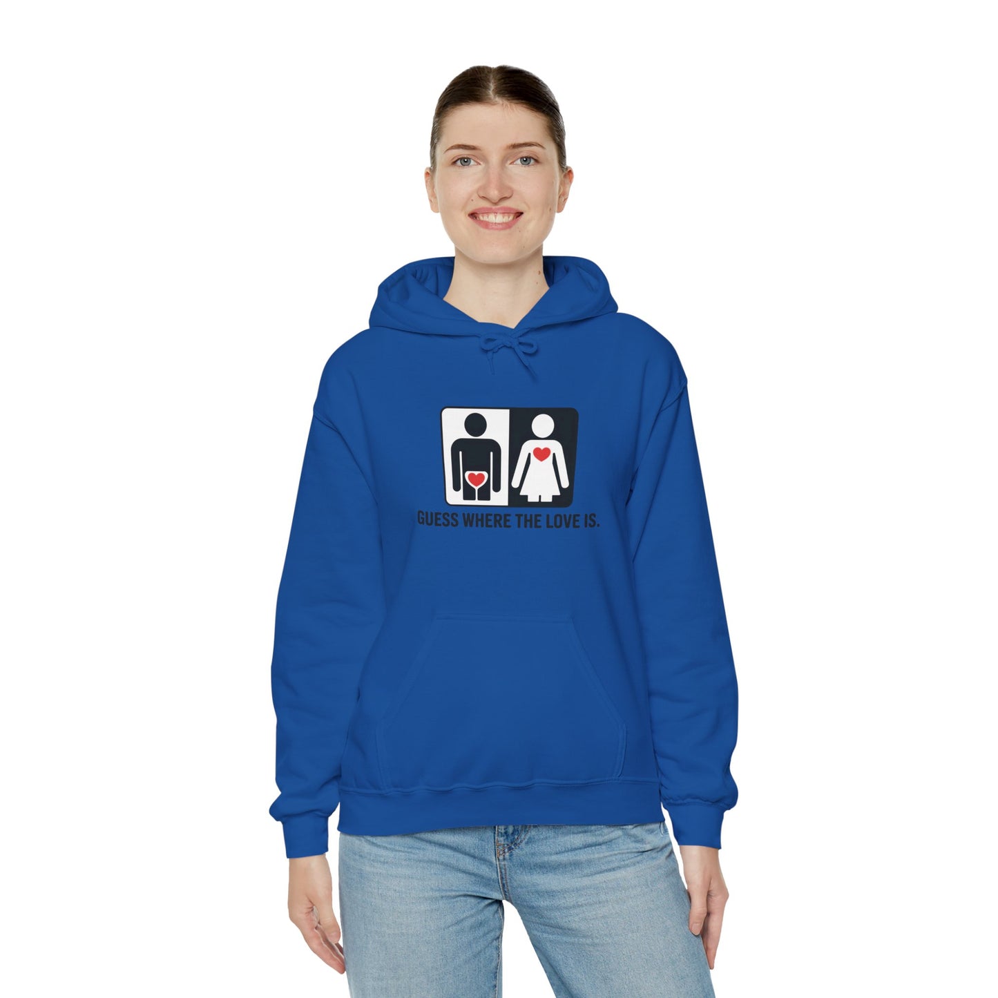 Guess Where the Love Is Hoodie, Cute Couples Hoodie, Valentines Day Gift, Matching Outfits, Witty Relationship Hoodie, Love Joke Graphic