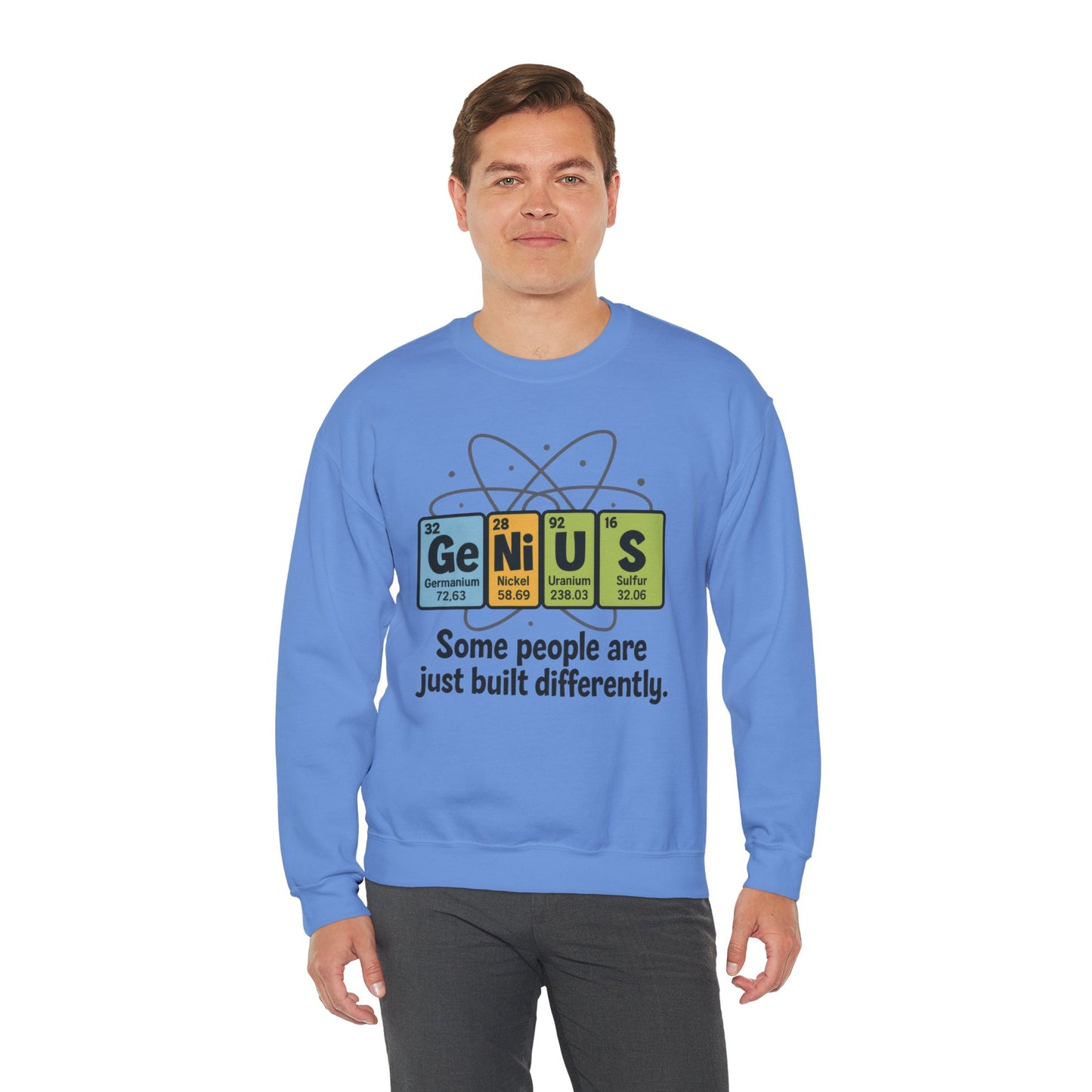 Funny Mens Genius Sweatshirt, Periodic Table Nerd Pullover, Smart Science Gift for Him, Genius Sweatshirt, Science Lovers Gift