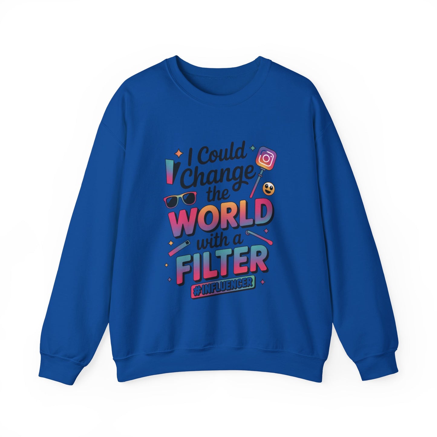 Womens Heavy Blend™ Crewneck Sweatshirt, Womens Influencer Sweatshirt, Funny Social Media Pullover, Cute Trendy Graphic Top