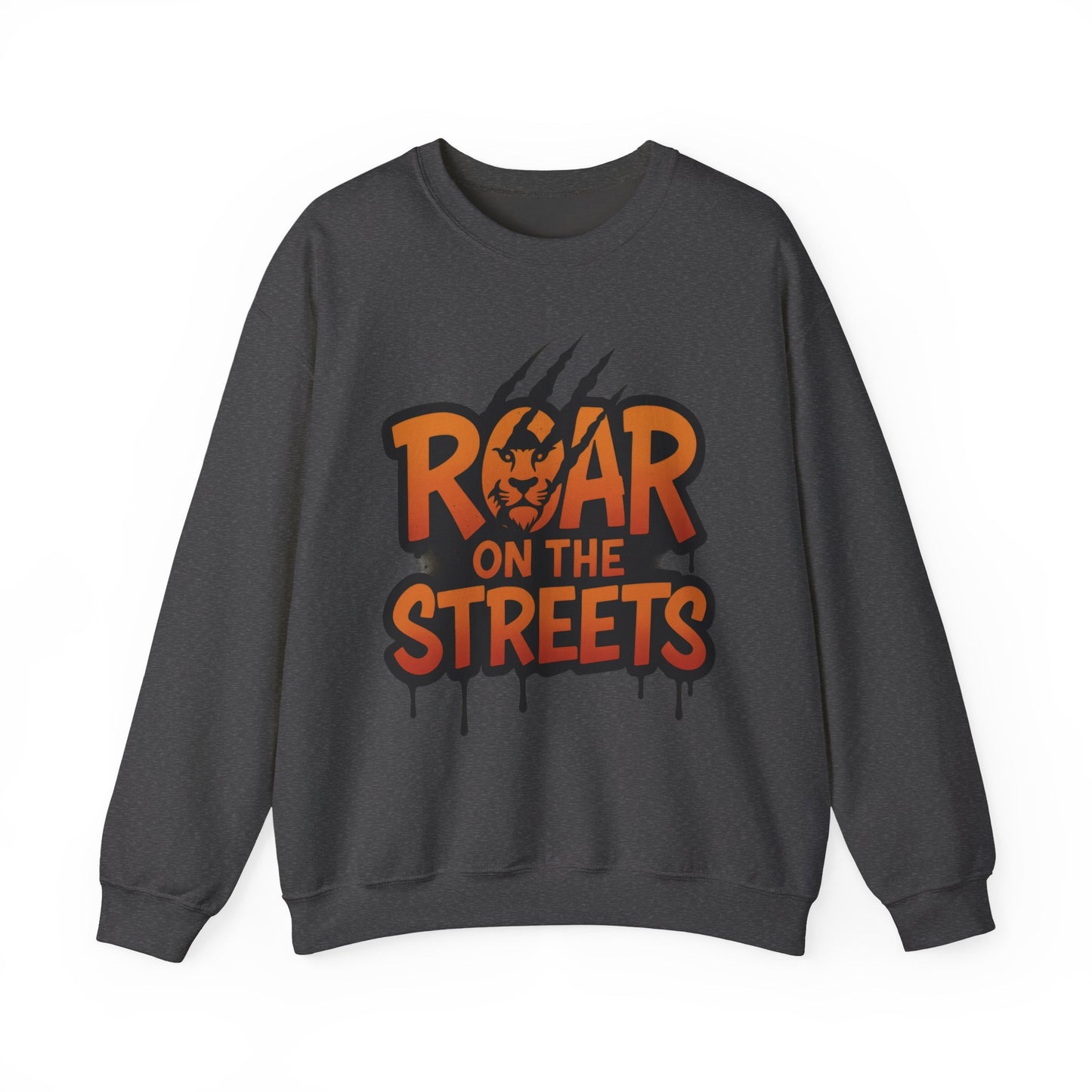 Men's Heavy Blend™ Crewneck Sweatshirt, Roar on the Streets Mens Lion Crewneck Sweatshirt