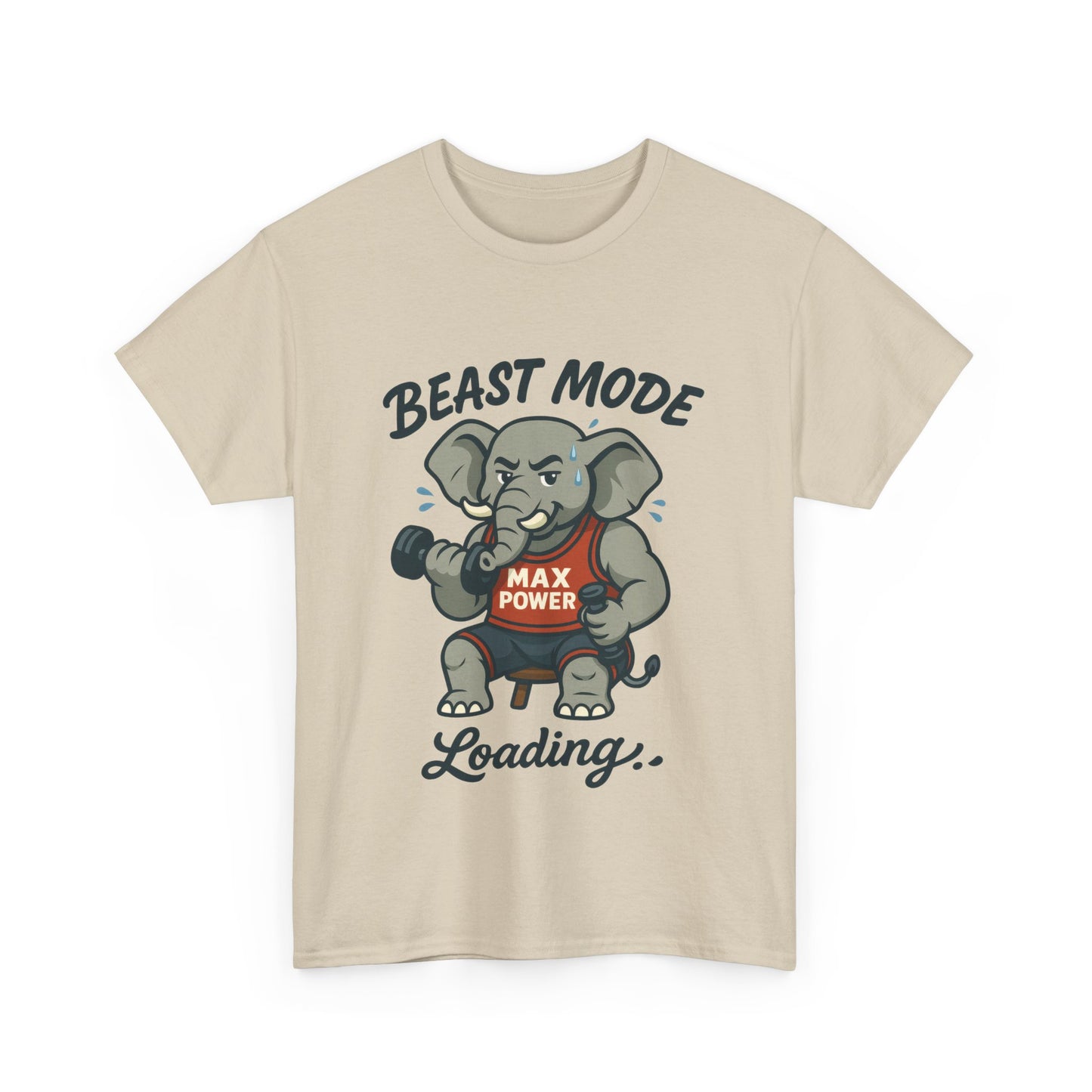 Beast Mode Elephant Gym Shirt, Funny Workout T-Shirt For Men, Max Power Fitness Tee, Beast Mode Loading Graphic, Gym Motivation Gift