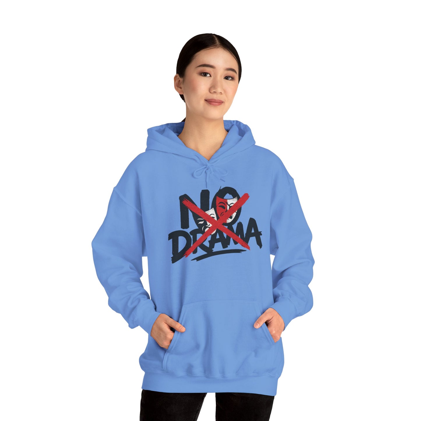 No Drama Womens Hooded Sweatshirt, Cozy Hoodie, Casual Gift, Relaxed Style, Everyday Wear, Funny Sweatshirt