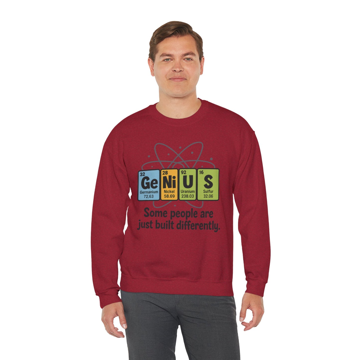 Funny Mens Genius Sweatshirt, Periodic Table Nerd Pullover, Smart Science Gift for Him, Genius Sweatshirt, Science Lovers Gift