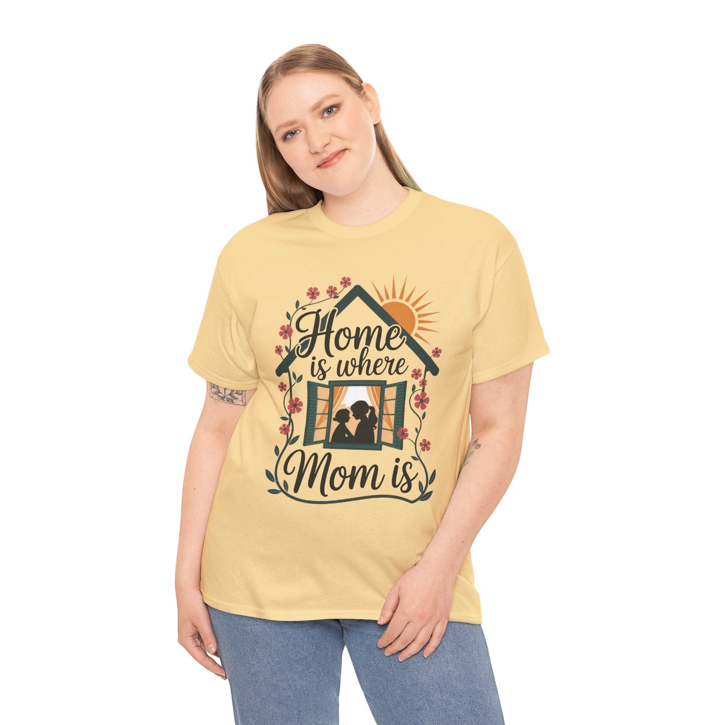 Home Is Where Mom Is T-Shirt, Mother's Day Cotton Tee, Cute Family Gift for Mom, Sentimental Mom Shirt for Her, mother's day Gift