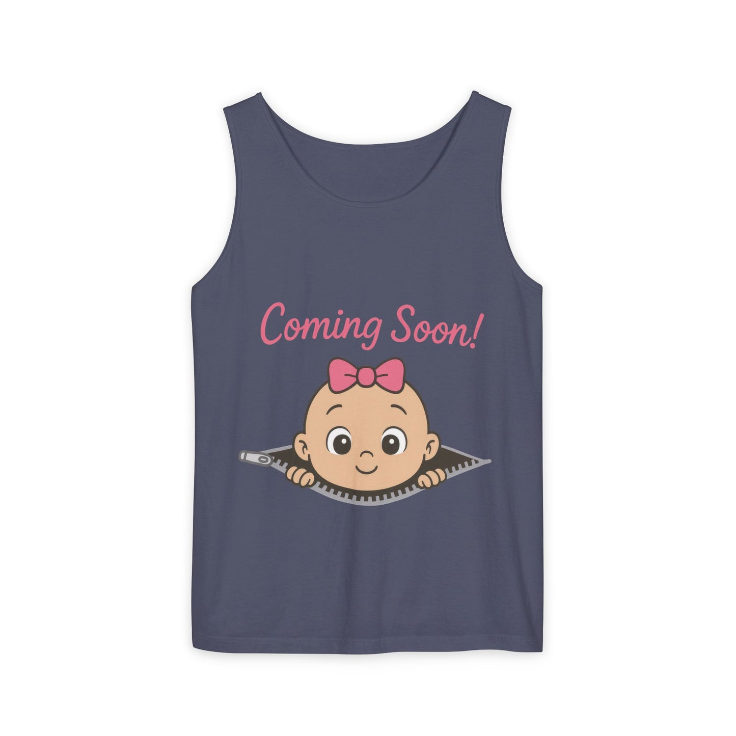 Coming Soon Maternity Tank Top, Cute Baby Girl Pregnancy Announcement Shirt, Expecting Mom Gift, Gender Reveal Tee, Baby Shower Gift