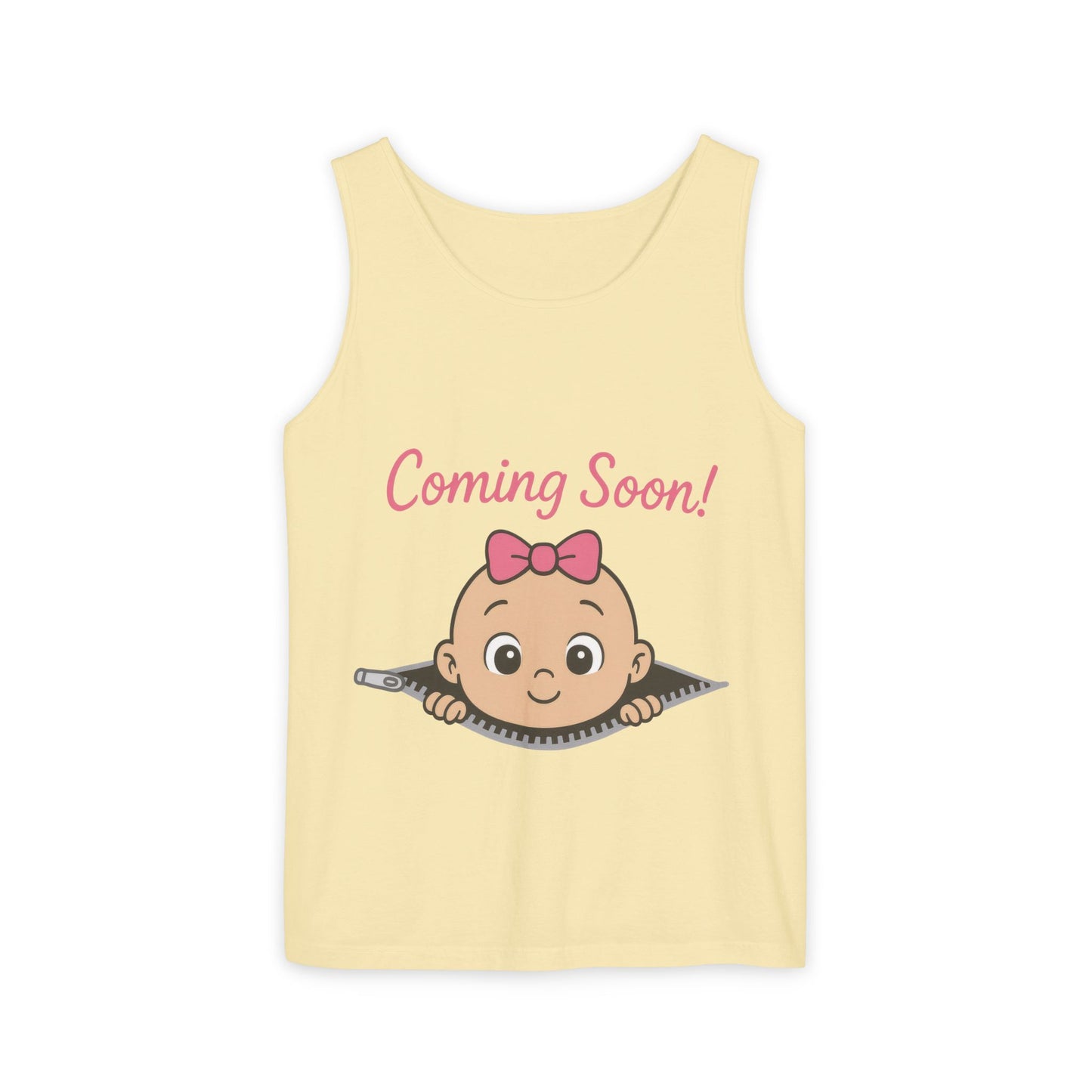 Coming Soon Maternity Tank Top, Cute Baby Girl Pregnancy Announcement Shirt, Expecting Mom Gift, Gender Reveal Tee, Baby Shower Gift