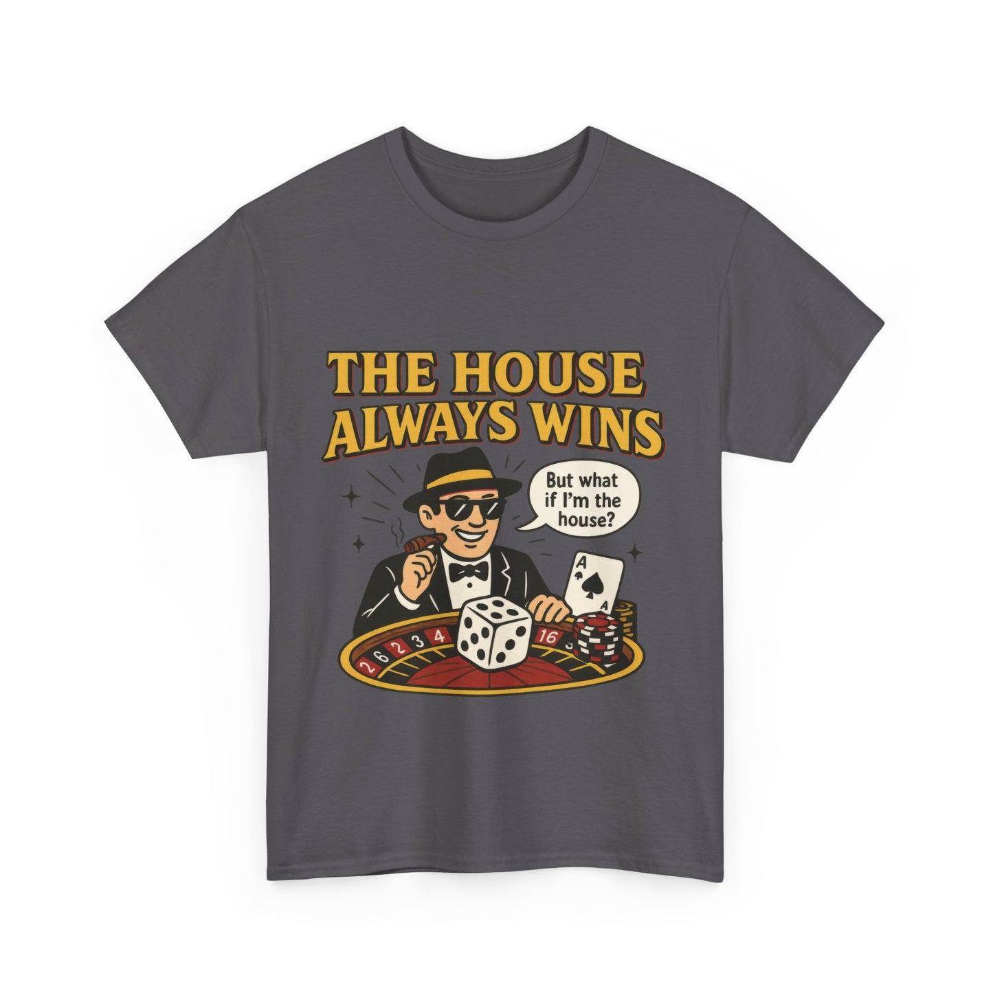 Vintage Casino Humor Unisex Tee, Funny Gambling Shirt, Gift for Gamblers, House Always Wins T-Shirt, Vegas Style Gift, Casino Quote Tee