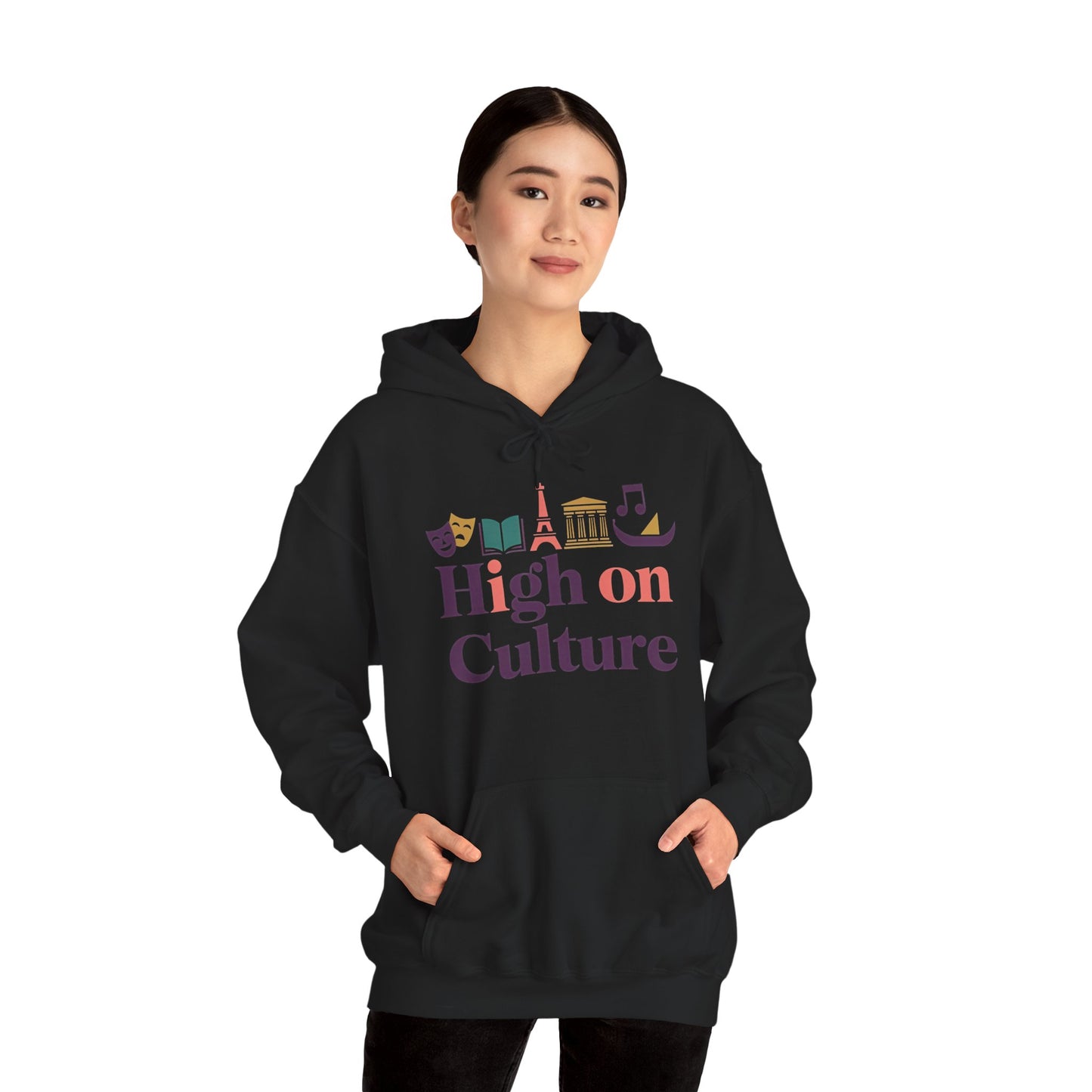Womens Heavy Blend™ Hooded Sweatshirt, High on Culture Womens Hoodie, Cozy Cultural Graphic Hoodie