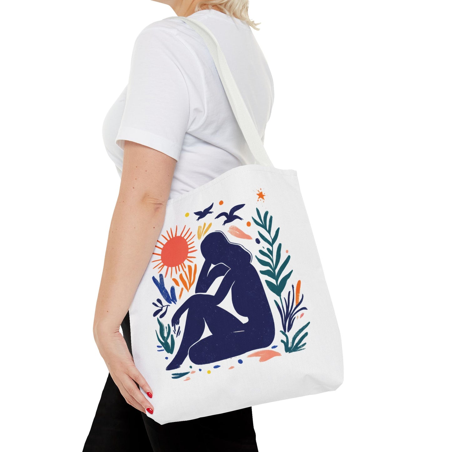 Boho Art Tote Bag, Versatile Eco-Friendly Carryall, Gift for Her, Summer Outing, Beach Bag, Reusable Shopping Tote