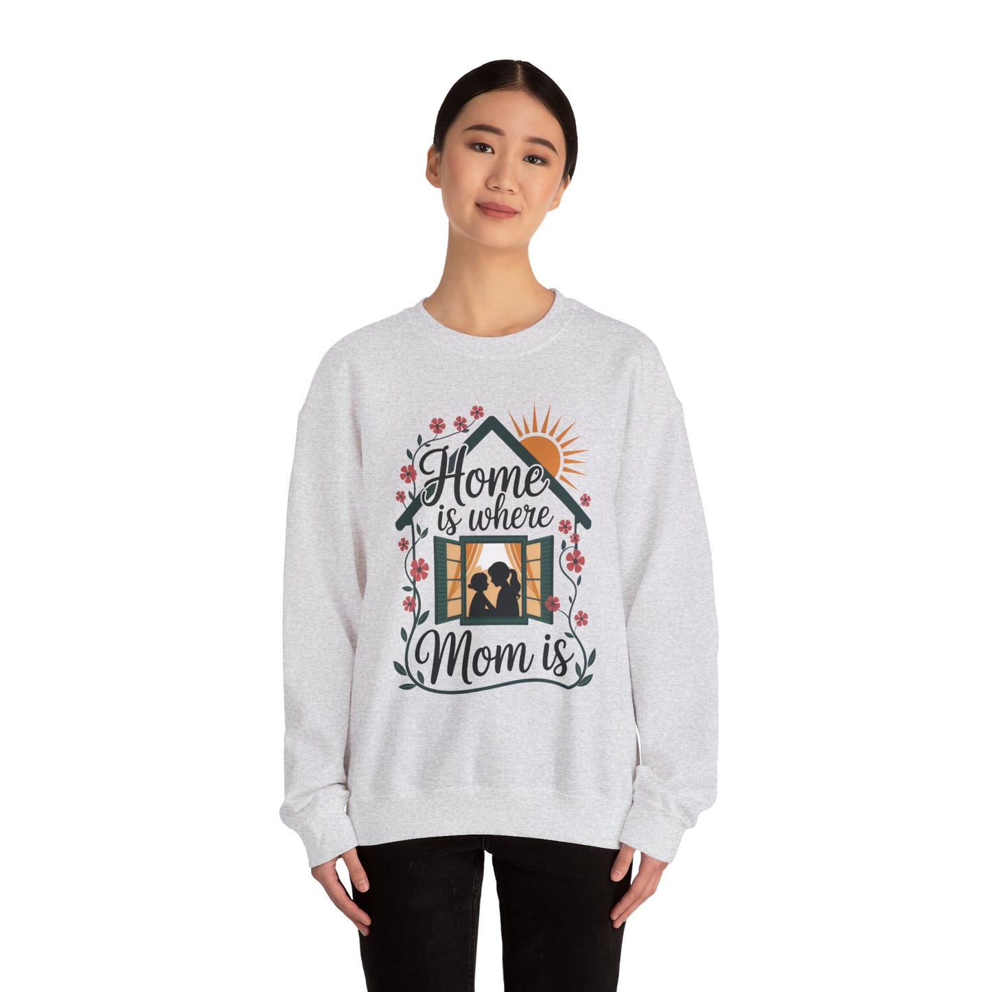 Home Is Where Mom Is Sweatshirt, Mother's Day Cotton Sweatshirt, Cute Family Gift for Mom, Sentimental Mom Gift, mother's day Gift