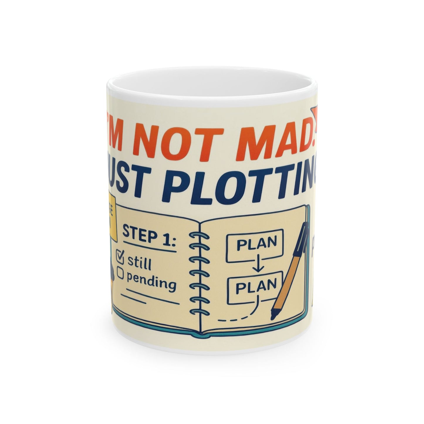 Funny Revenge Mug, Im Not Mad Just Plotting, Passive Aggressive Humor Coffee Cup, Sarcastic Office Gift, Funny Mug for Planning Lovers