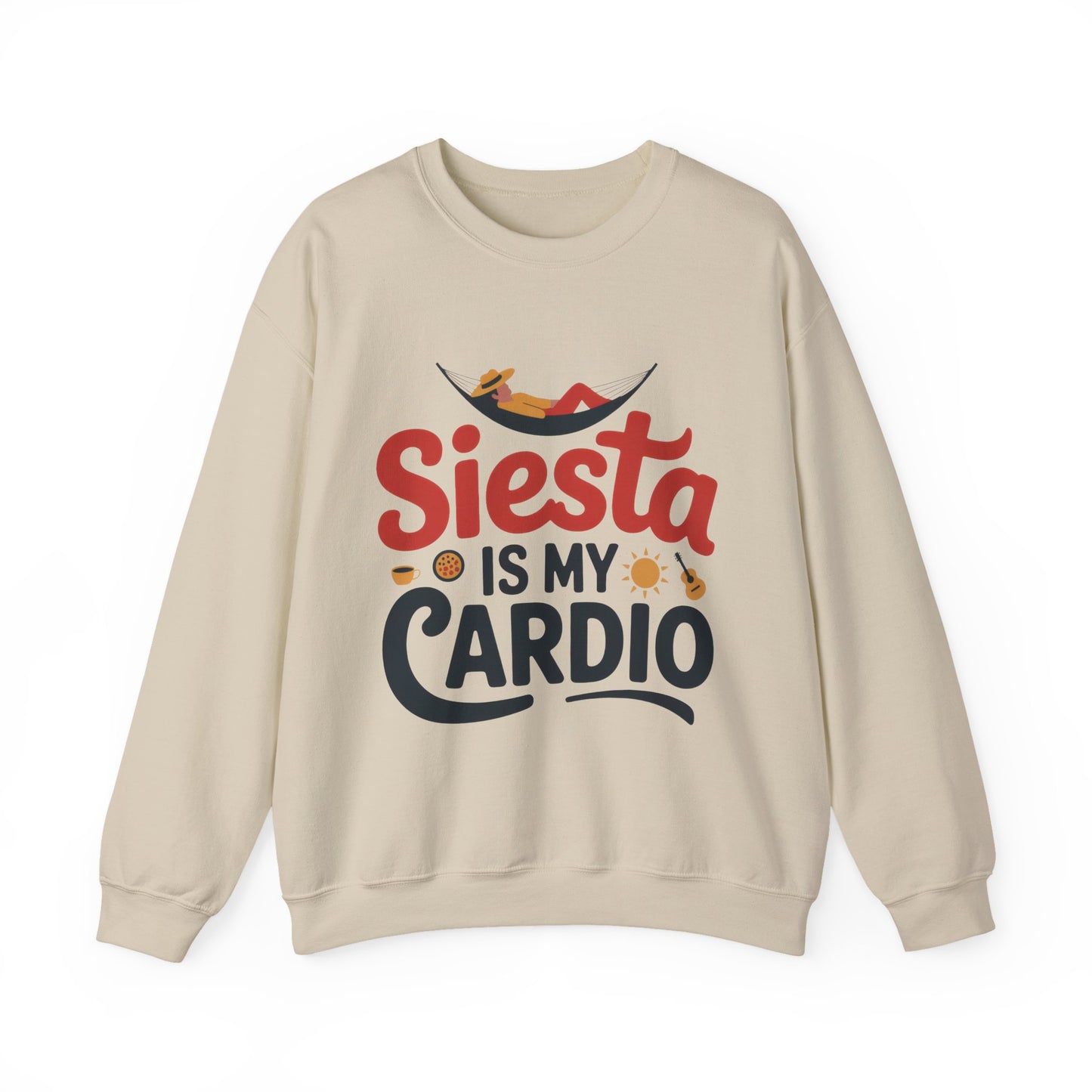 Men's Heavy Blend™ Crewneck Sweatshirt, Siesta Is My Cardio Funny Mens Sweatshirt Spain Gift