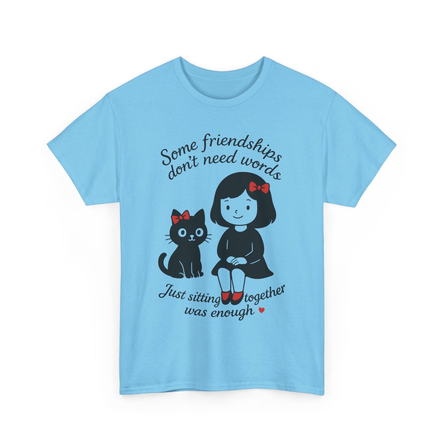 Cute Cat & Girl Graphic Tee, Playful Gift for Cat Lovers, Cat and Girl Design, Gift for Cat Owners, Women's Cotton T-Shirt