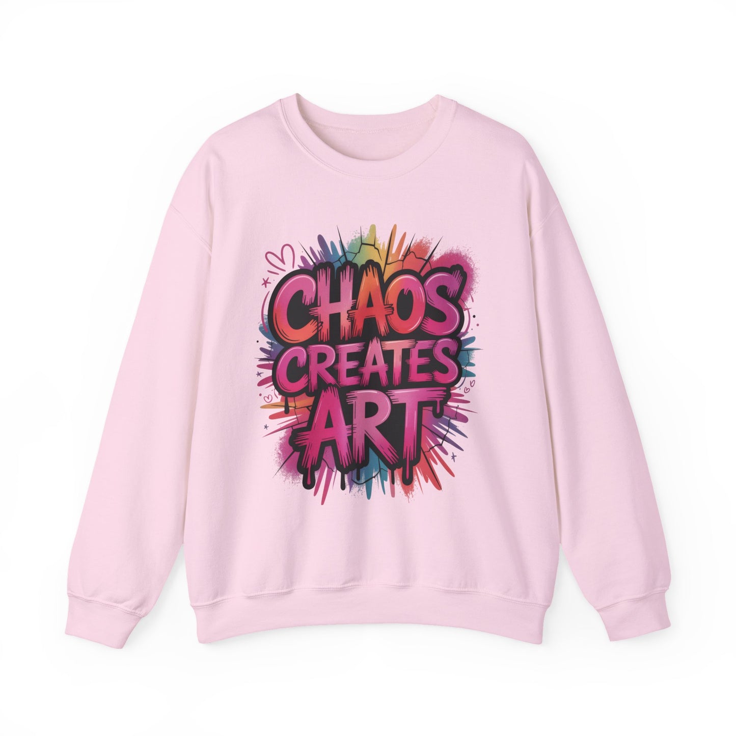 Women's Heavy Blend™ Crewneck Sweatshirt, Chaos Creates Art Graffiti Sweatshirt, Streetwear Sweatshirt