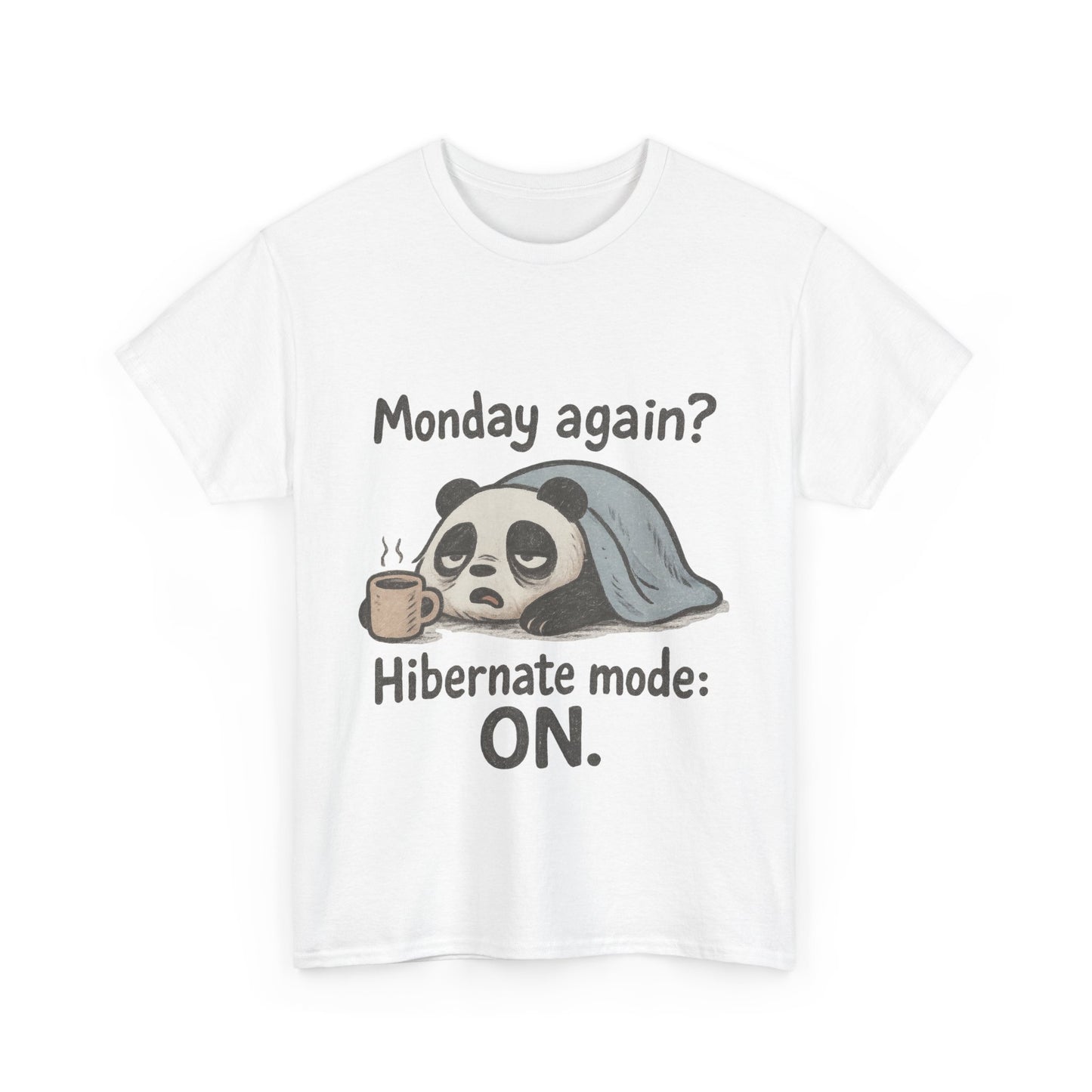 Funny Panda Hibernate Womens Tee, Cute Animal Shirt, Unisex Cotton Tee, Gift for Lazy Days, Monday Motivation T-shirt