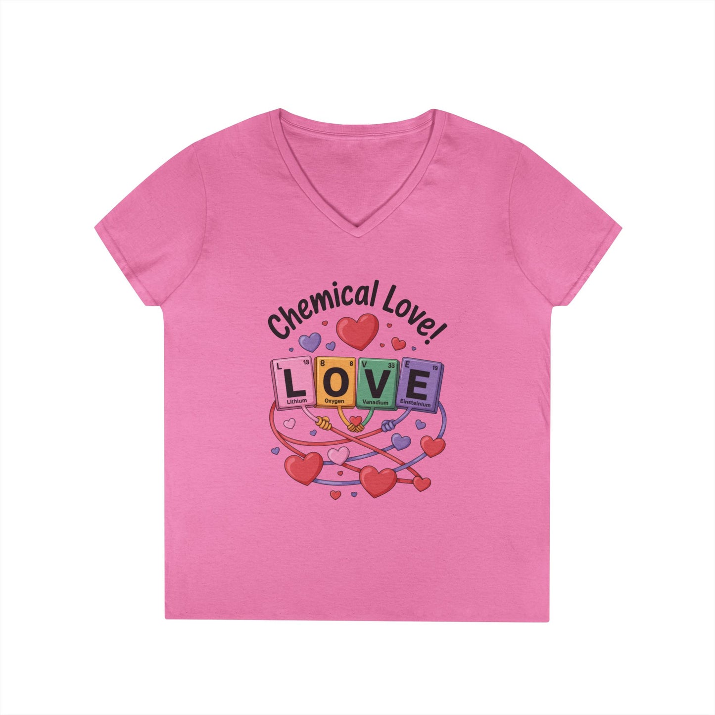 Chemical Love V-Neck T-Shirt, Cute Chemistry Shirt, Valentine's Day Gift, Science Lover Apparel, Funny Graphic Tee
