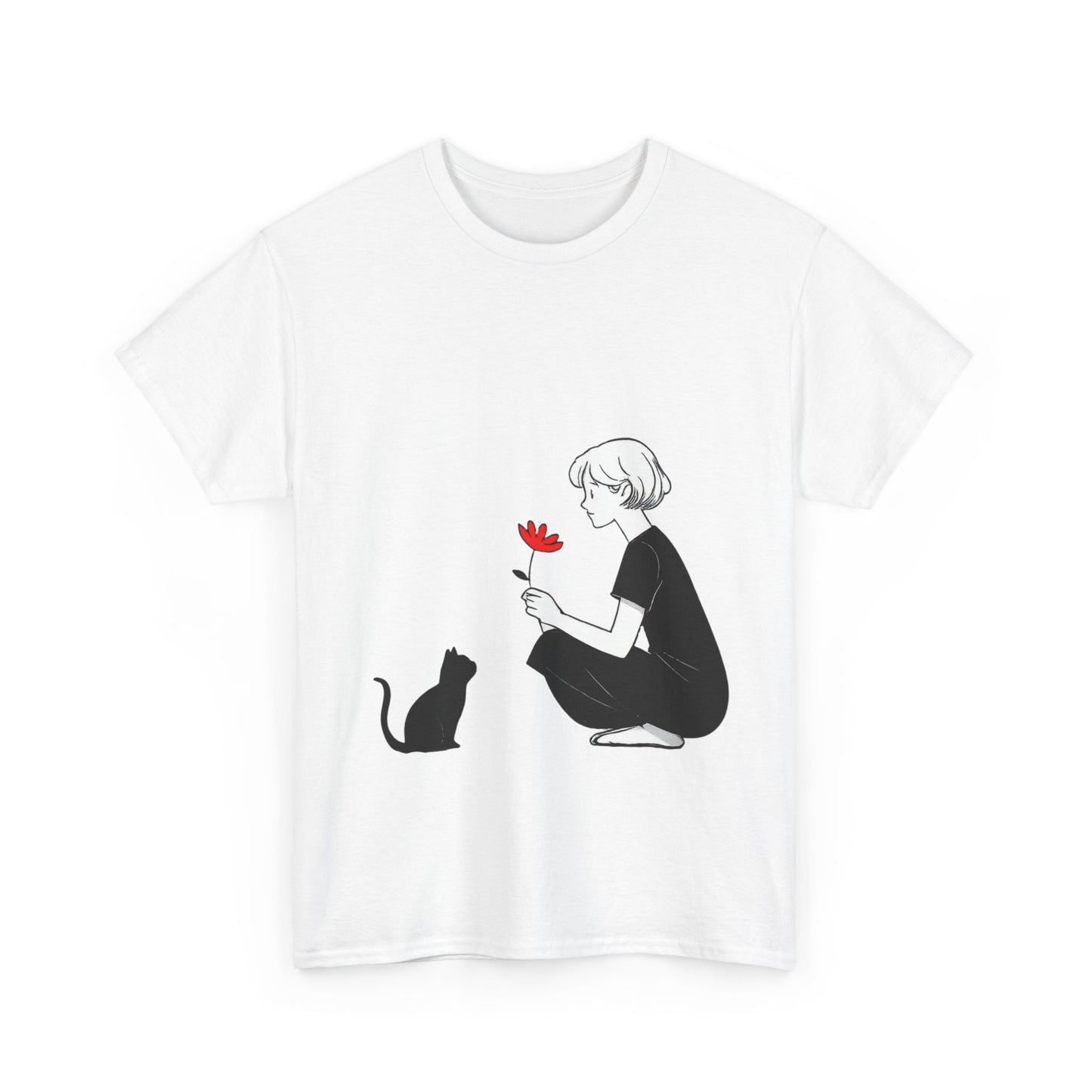 Cat Lover's Heavy Cotton Tee, Cute Cat Shirt, Pet Owner Gift, Animal Lover Apparel, Birthday Gift for Her, Women's Cotton T-Shirt, Cat Lover
