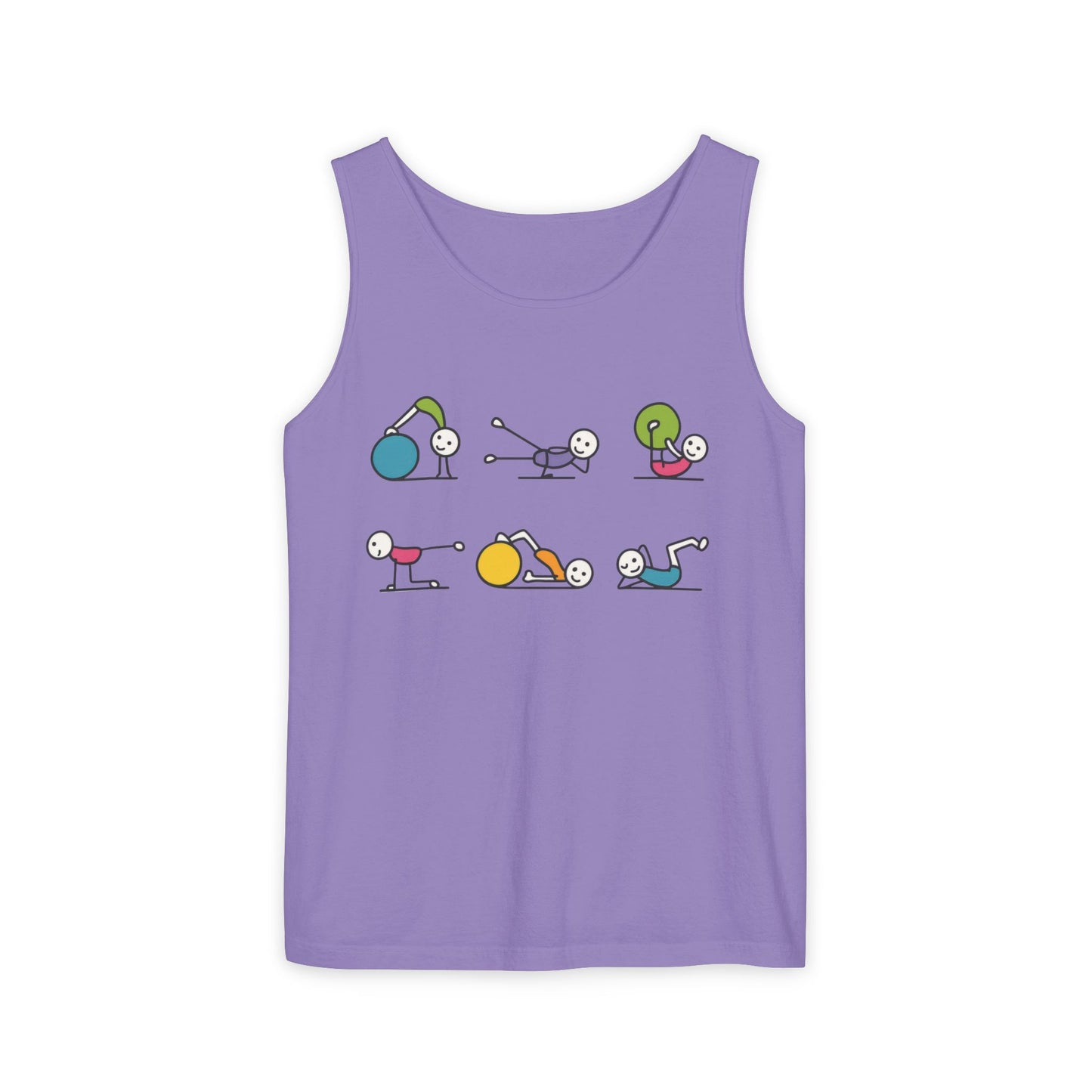 Womens Garment-Dyed Tank Top, Fit Fun Pilates Womens Tank Top, Cute Workout Shirt, Funny Yoga Gym Top for Women