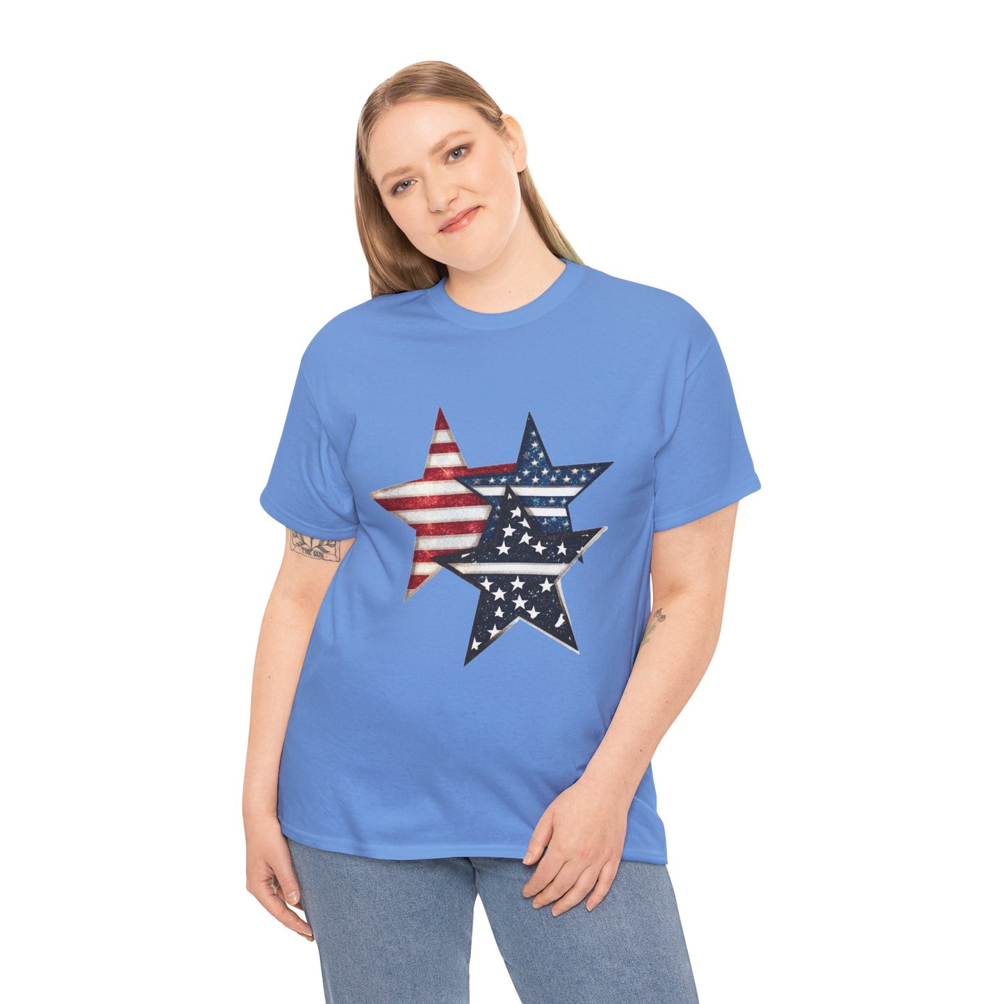 Patriotic Star Unisex Tee, USA Pride T-Shirt, Independence Day Outfit, All-American Style Shirt, Gift for Veterans, 4th of July Celebration