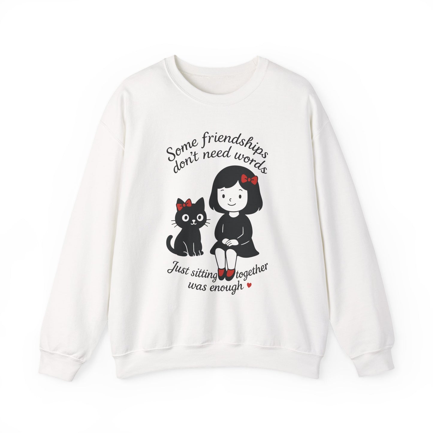 Friendship Womens Sweatshirt - Cozy Womens Crewneck with Cute Cat Design, Perfect Gift for Cat Lovers, Friendship Day, Casual Wear