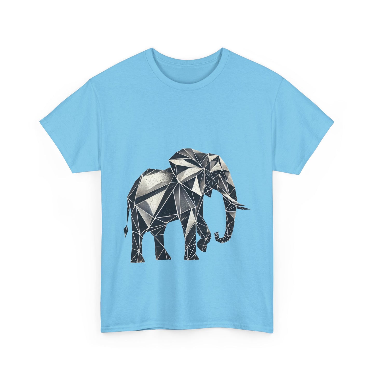Geometric Elephant Tee - Minimalist Art Shirt, Nature Lover Gift, Animal Print T-Shirt, Unisex Cotton Tee, Eco-Friendly Wear