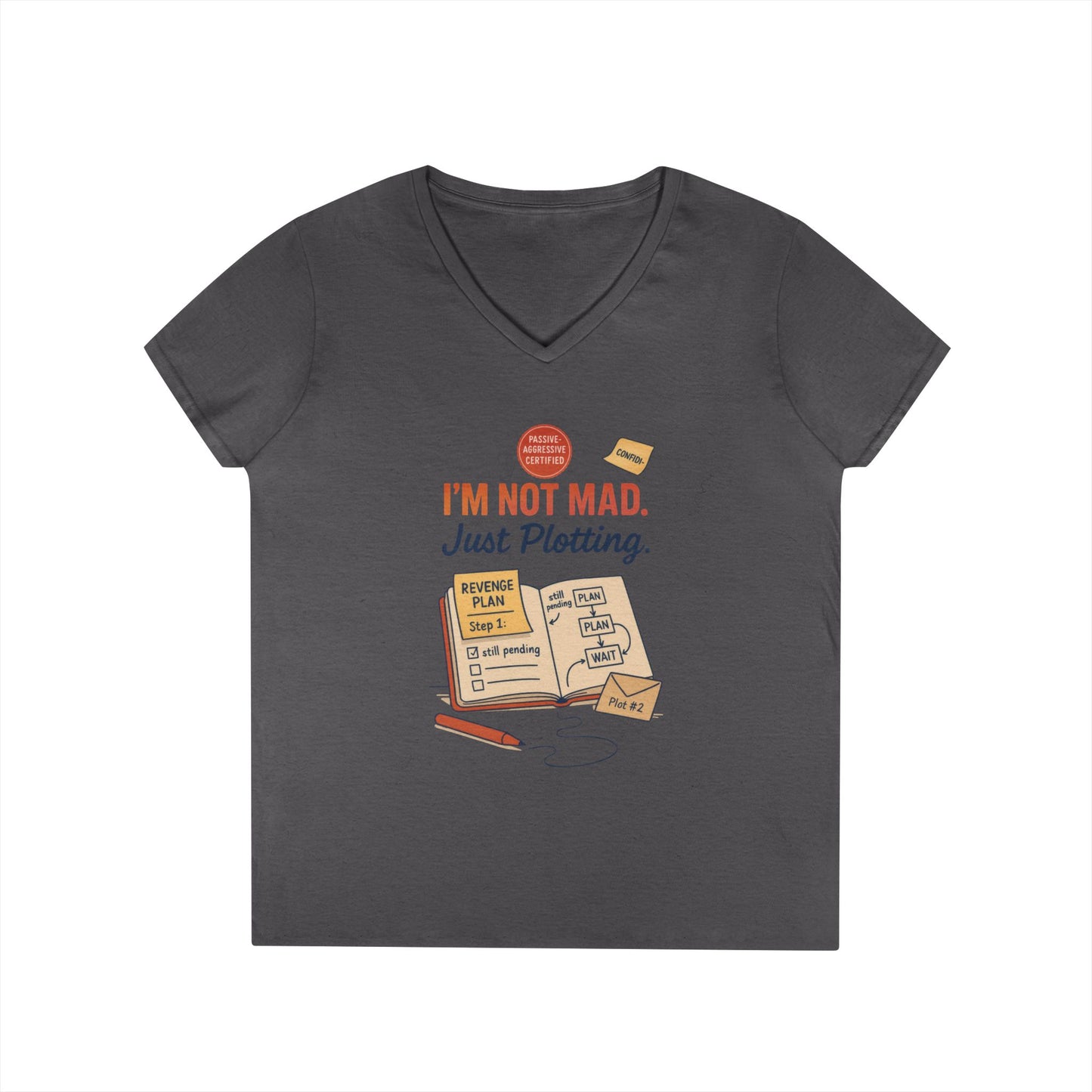 Sarcastic Womens T-Shirt, I'm Not Mad Just Plotting, Funny Passive Aggressive Revenge Tee, Funny Quote Shirt for Women
