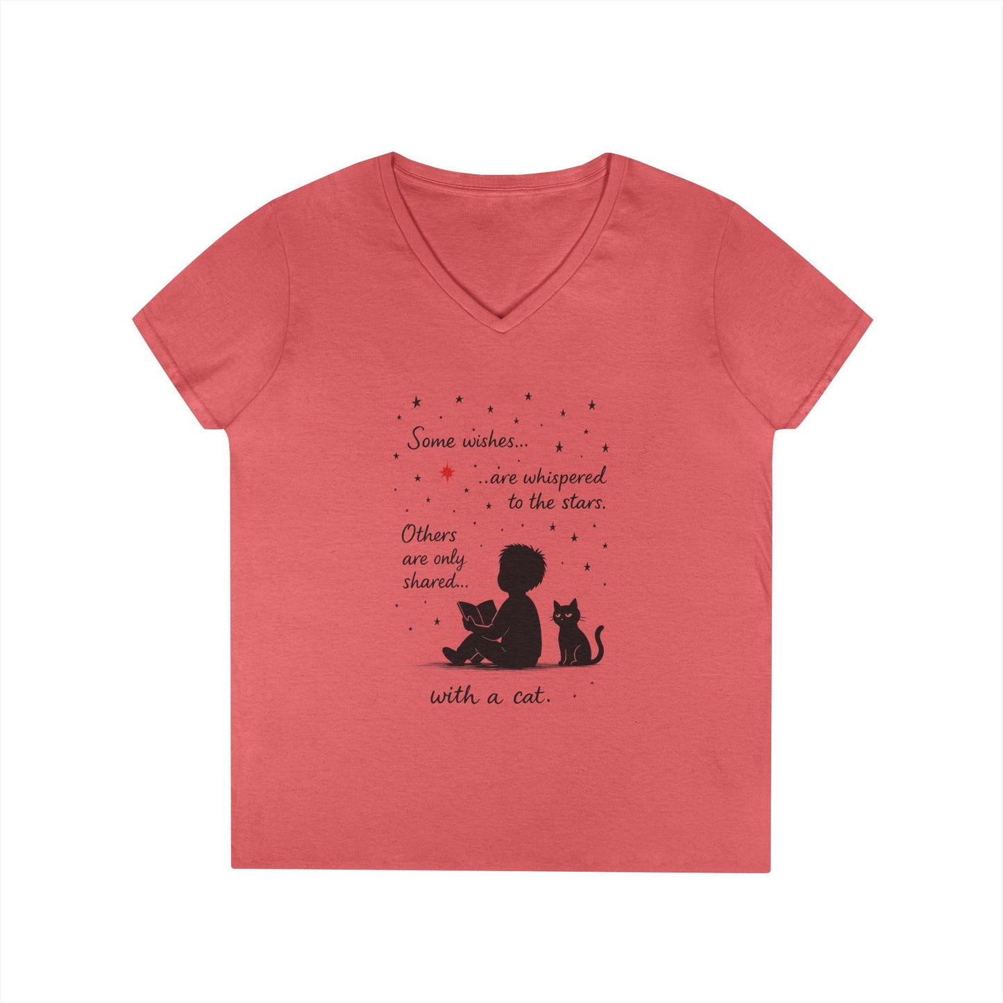 Whimsical Cat Lovers' V-Neck T-Shirt - Perfect Gift for Cat Enthusiasts, Animal Lovers, Birthday, and Pet Owners