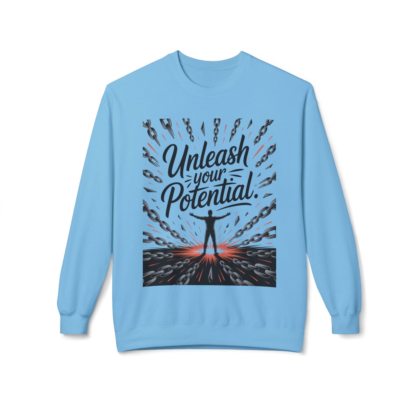 Unleash Your Potential Men's Sweatshirt, Motivational Crewneck, Inspirational Gift For Men, Gift for Graduates, Personal Growth Apparel