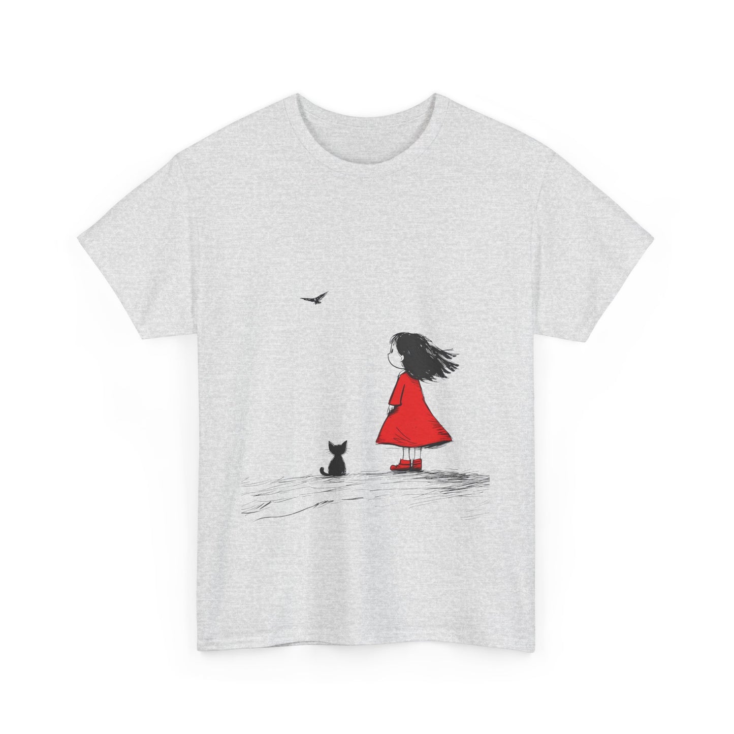 Cat Lover Tee, Cute Graphic T-Shirt, Cat & Girl Design, Gift for Cat Owners, Casual Stylish Unisex Cotton Shirt, Women's Cotton T-Shirt