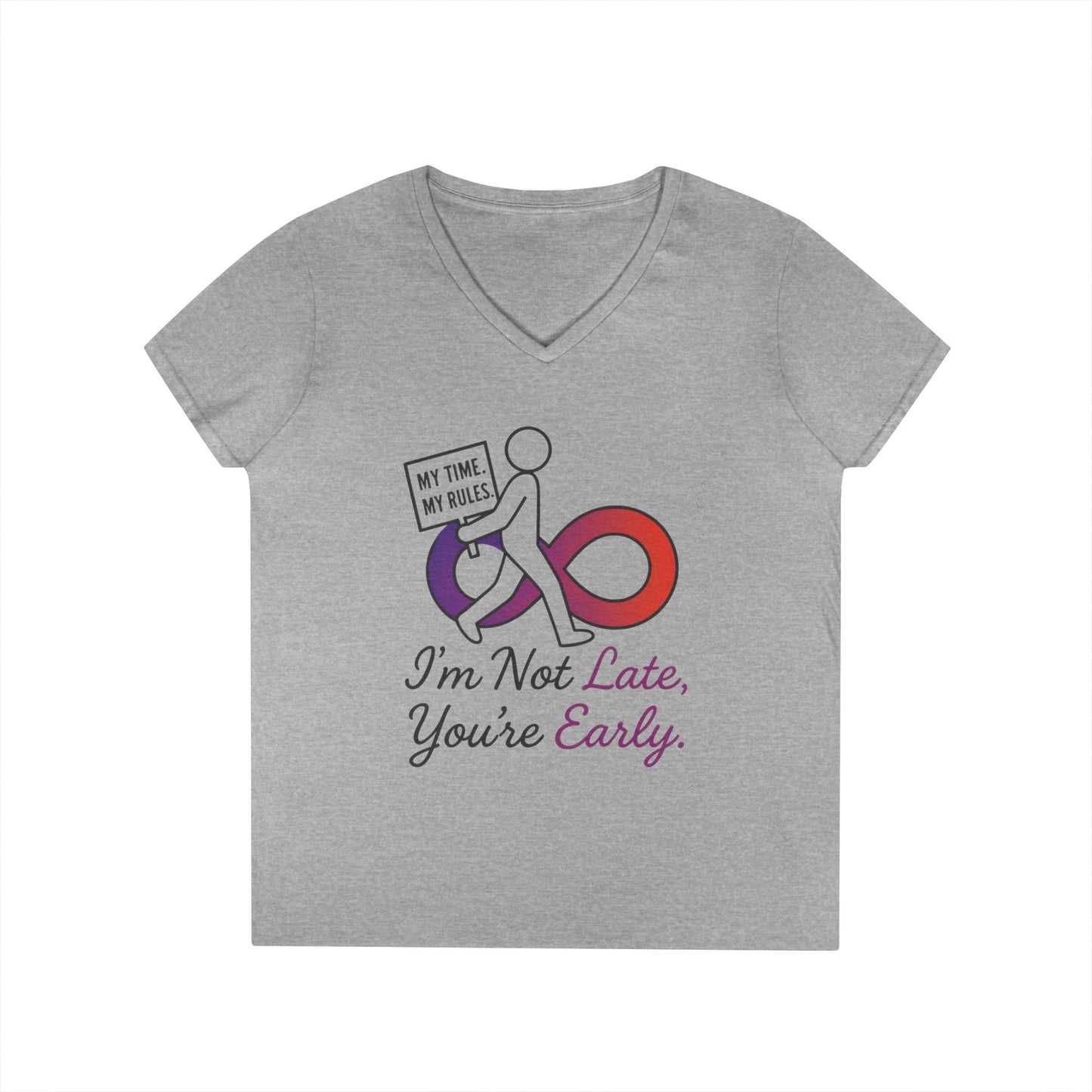 My Time My Rules Women's V-Neck T-Shirt, Funny T-Shirt, Casual Wear, women empowerment tee, confident woman shirt, self love t shirt