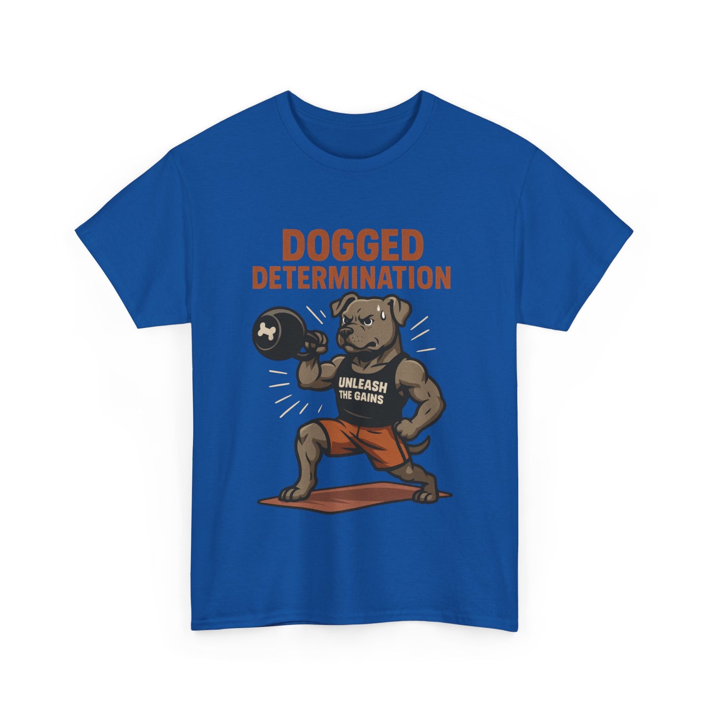 Funny Gym Dog T-Shirt for Men, Workout Bulldog Graphic Tee, Fitness Motivation Shirt, Dog Lover Gift, Dogged Determination Gym Tee