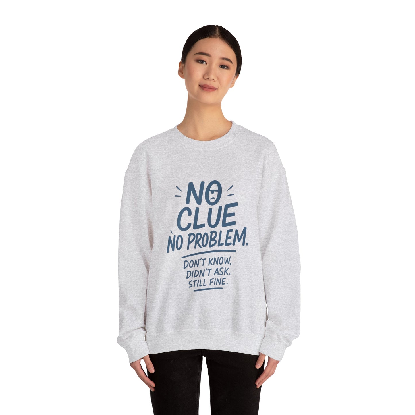 Funny No Clue Womens Crewneck Sweatshirt, No Problem Quote, Dont Know Diddt Ask Graphic Sweatshirt, Gift for Her, Cozy Relaxed Fit Pullover