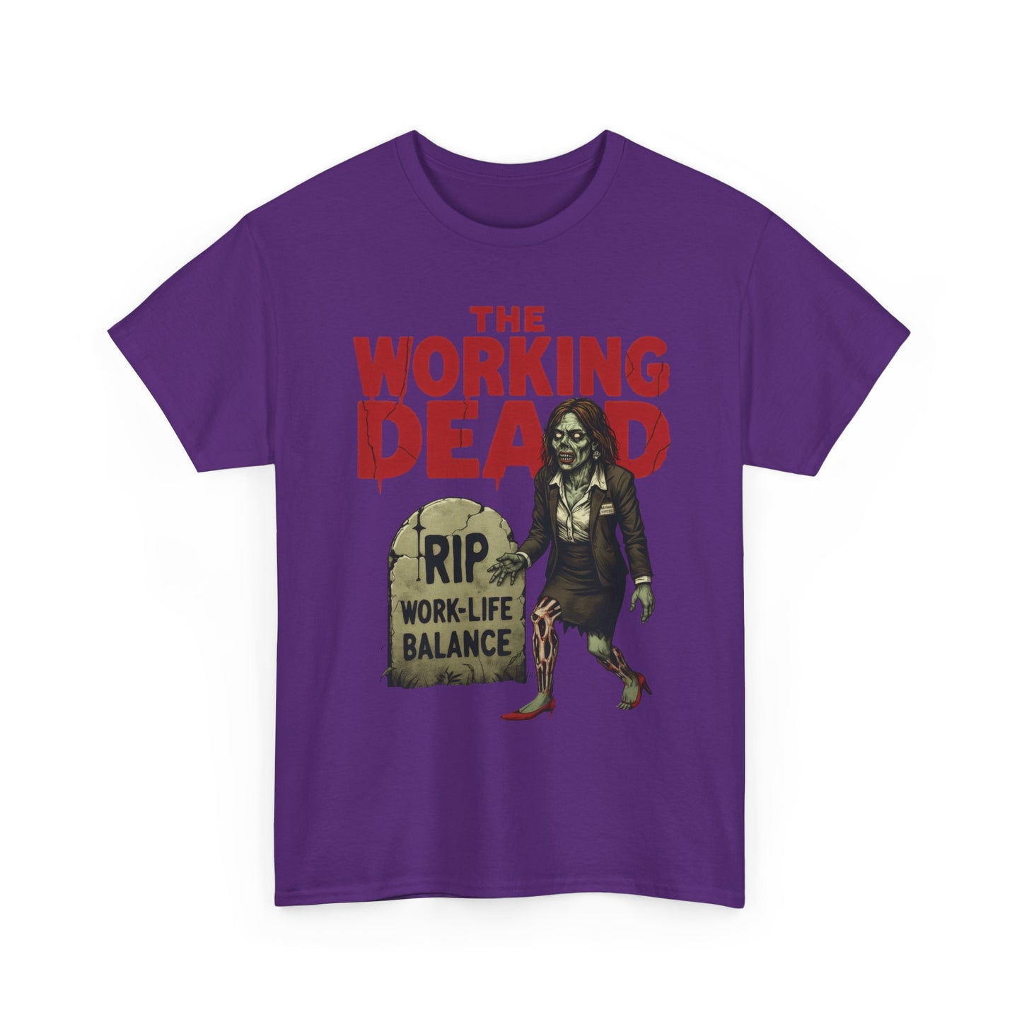 The Working Dead Women's Shirt, Funny Work Life Balance Zombie Tee, RIP Work Shirt, Halloween Office Humor, Overworked Shirt