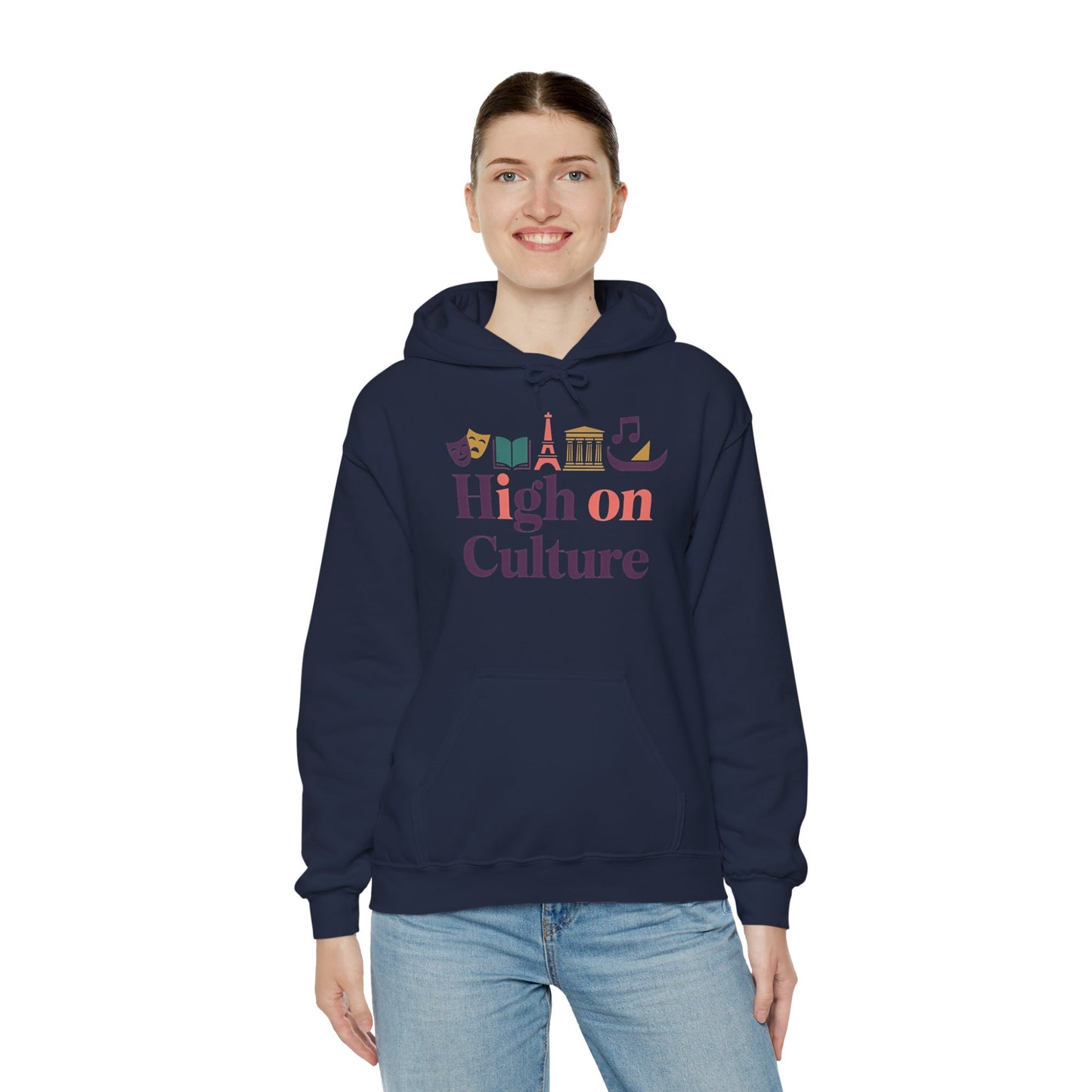 Womens Heavy Blend™ Hooded Sweatshirt, High on Culture Womens Hoodie, Cozy Cultural Graphic Hoodie