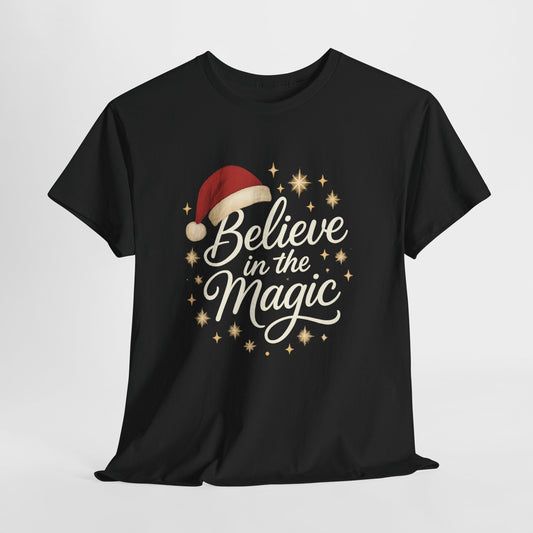 Believe in the Magic Christmas Women's Shirt, Santa Hat Holiday Tee