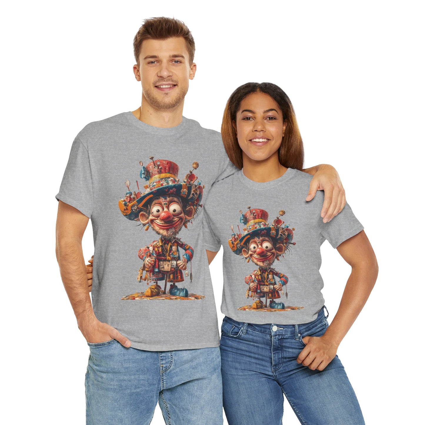 Colorful Clown T-Shirt, Funny Circus Character Graphic Tee, Whimsical Comic Style Shirt for Humor Lovers, Comedy Tee