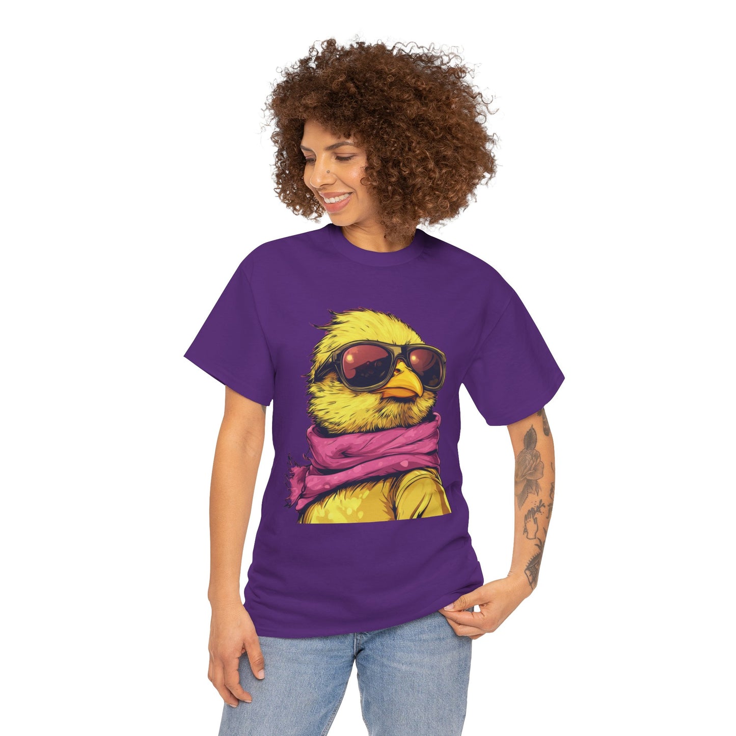 Chic Cool Chick T-Shirt, Unisex Heavy Tee, Funny Animal Tee, Trend Chick Graphic T-Shirt Gift