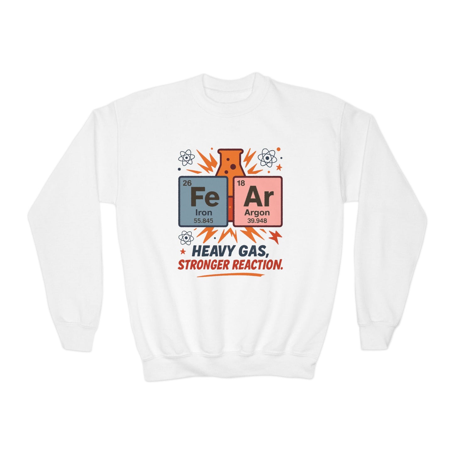 Youth Science Sweatshirt for Kids, Funny Chemistry Gift, Heavy Gas Reaction Crewneck, Science Class Apparel, Educational Sweater