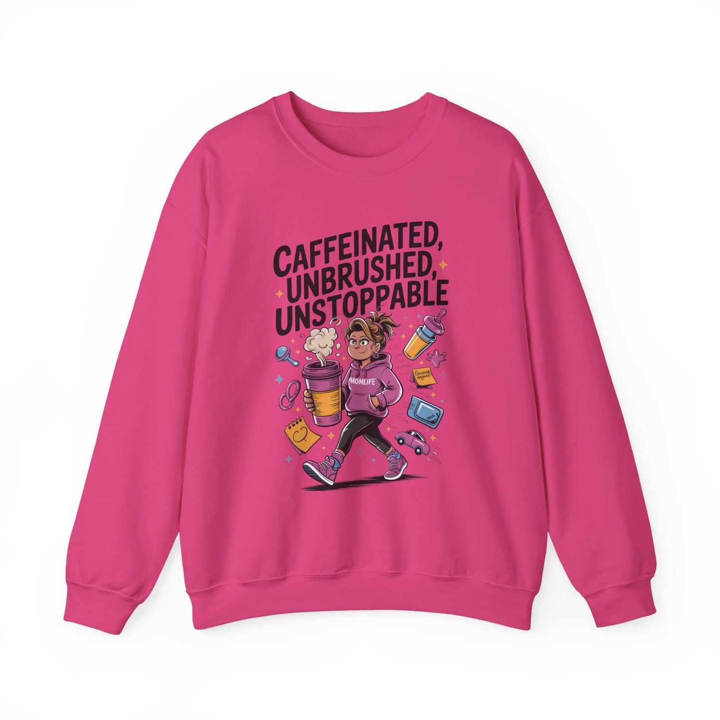 Caffeinated Mom Sweatshirt, Funny Mom Life Quote, Mother's Day Gift,New Mother Tired Mother Gift, Coffee Lover Gift, Coffee Addict Mom