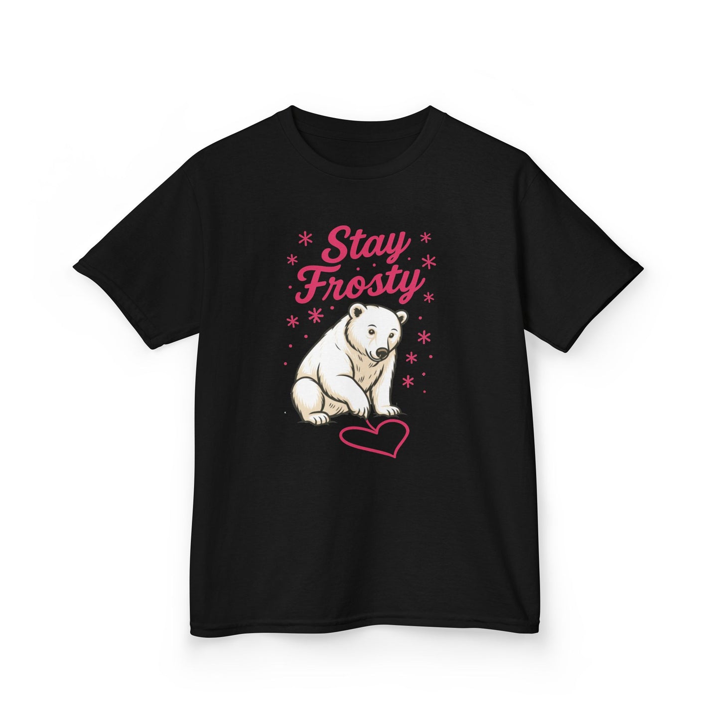 Kids Heavy Cotton™ Tee, Kids Stay Frosty Polar Bear T-Shirt, Cute Winter Graphic Tee for Children